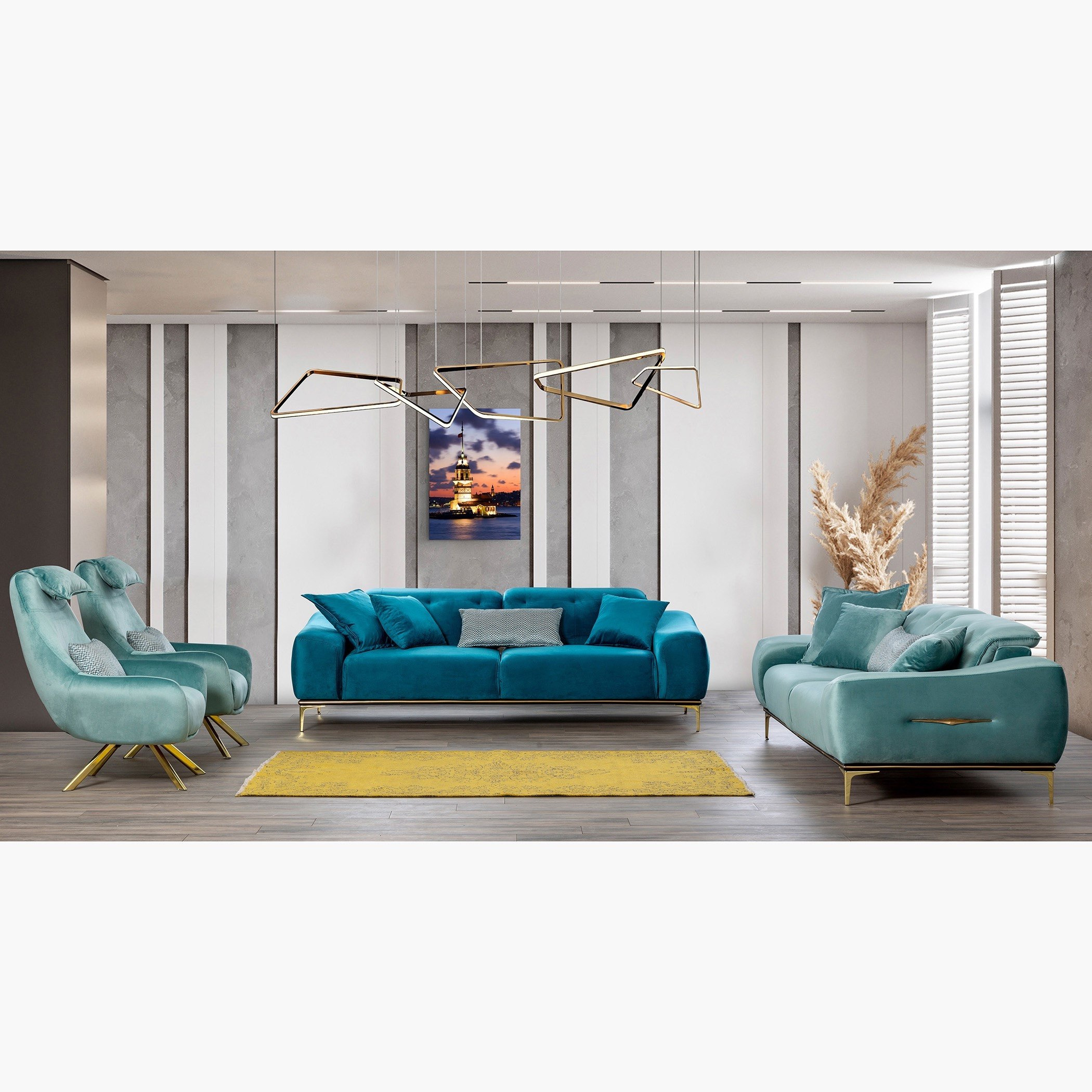 كنبة سرير مخمليّة 3 مقاعد مع 4 وسائد من إيستر-hbxlivingroom-sofasandarmchairs-sofas-image-8