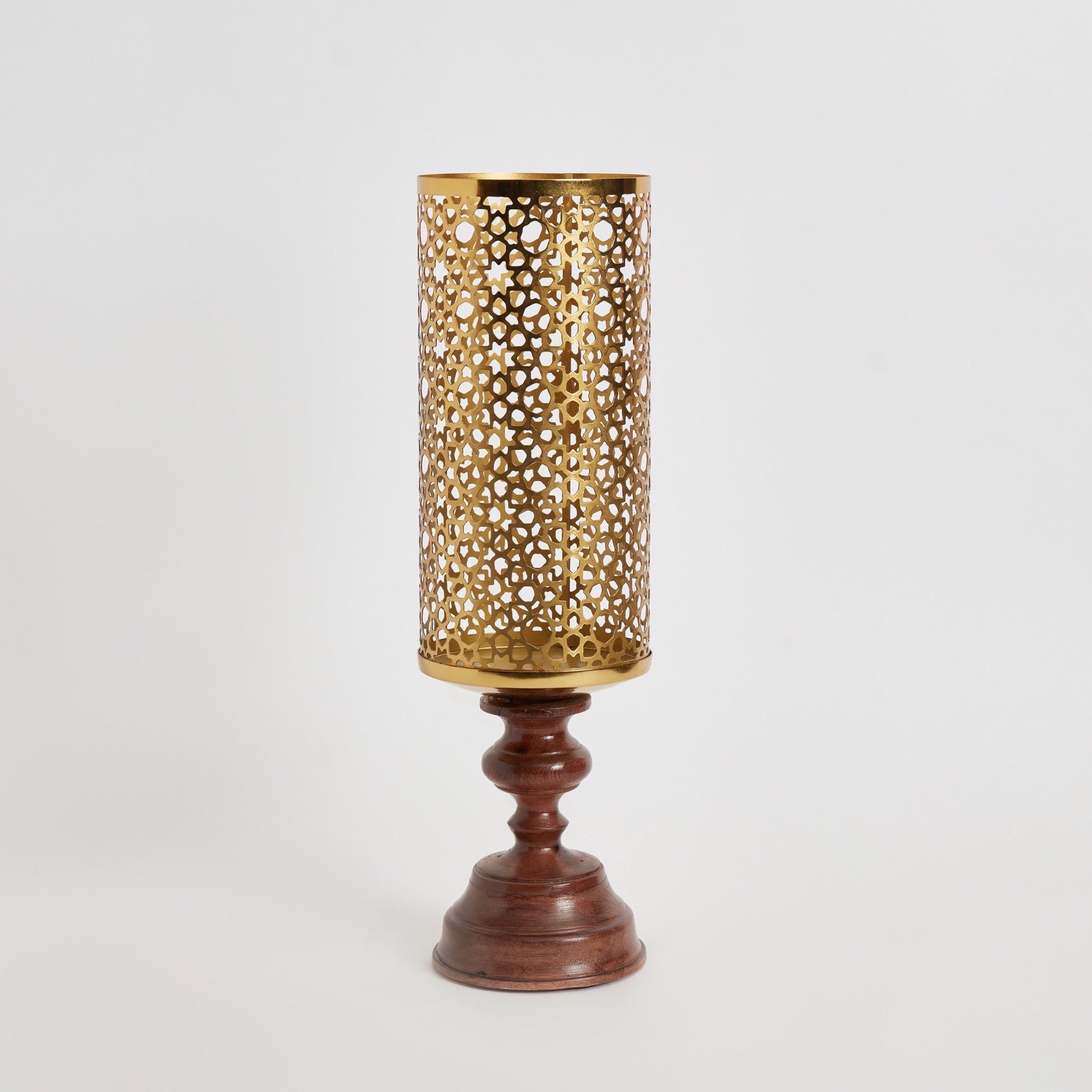 حامل شموع جالي معدني بتصميم فانوس من مشربية مهر-hbxlivingroom-decorandaccessories-candleholders-image-7