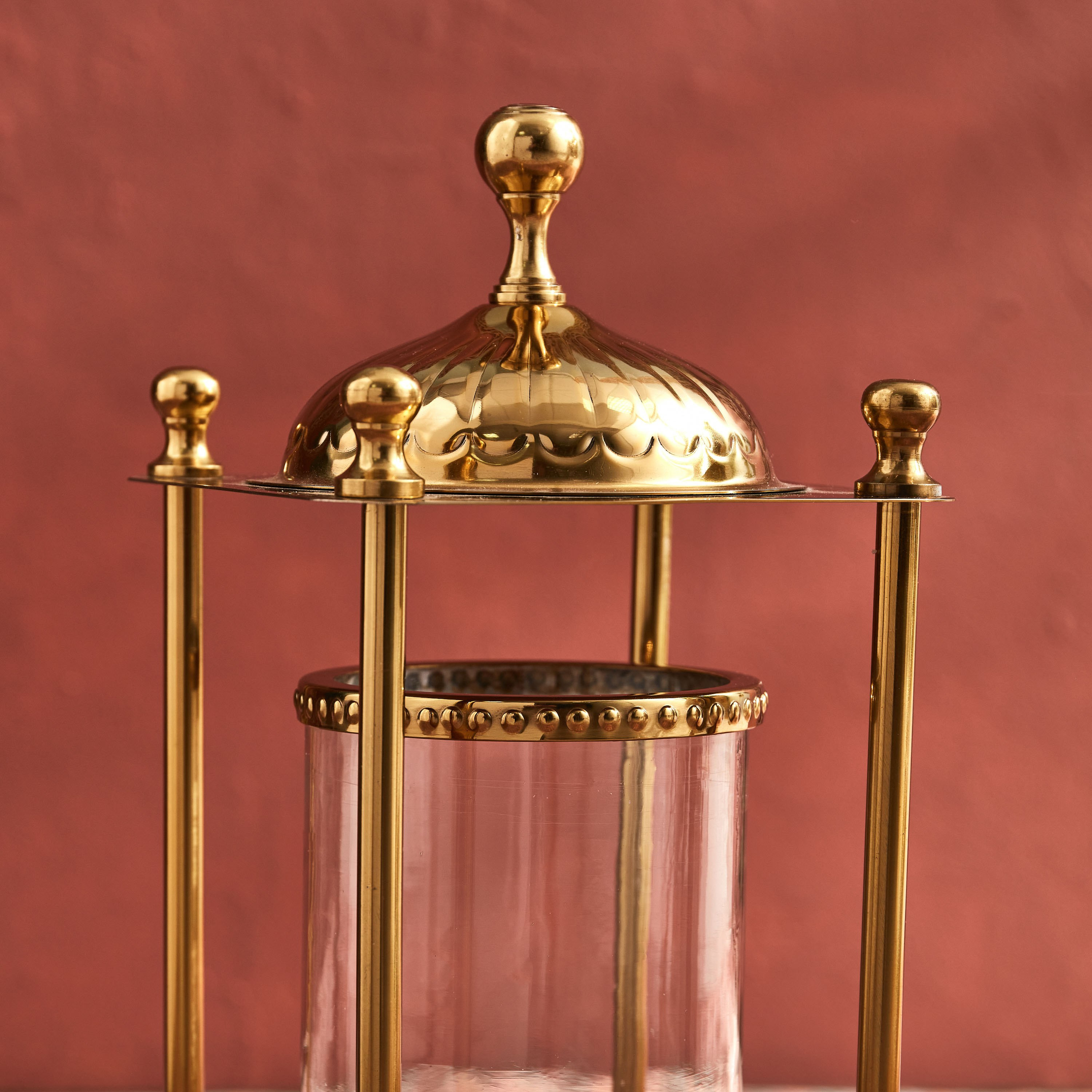 حامل شموع معدني بتصميم قبة من مهر - 15.4×15.4×35 سم-hbxlivingroom-decorandaccessories-candleholders-image-4