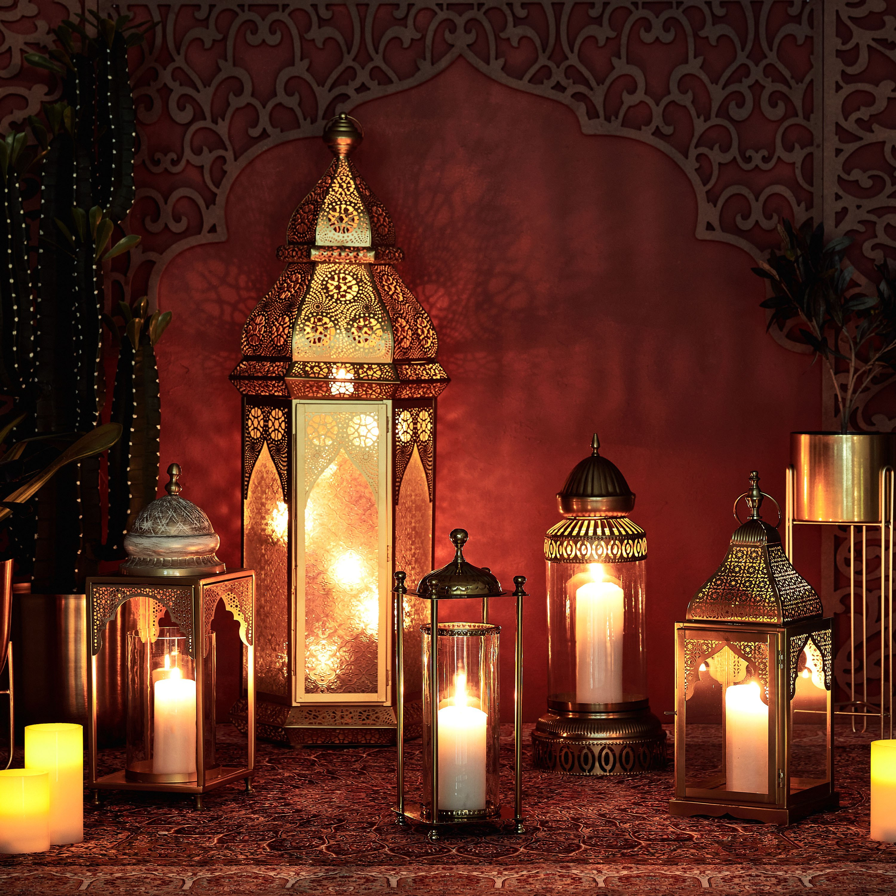 حامل شموع معدني بتصميم قبة من مهر - 15.4×15.4×35 سم-hbxlivingroom-decorandaccessories-candleholders-image-7