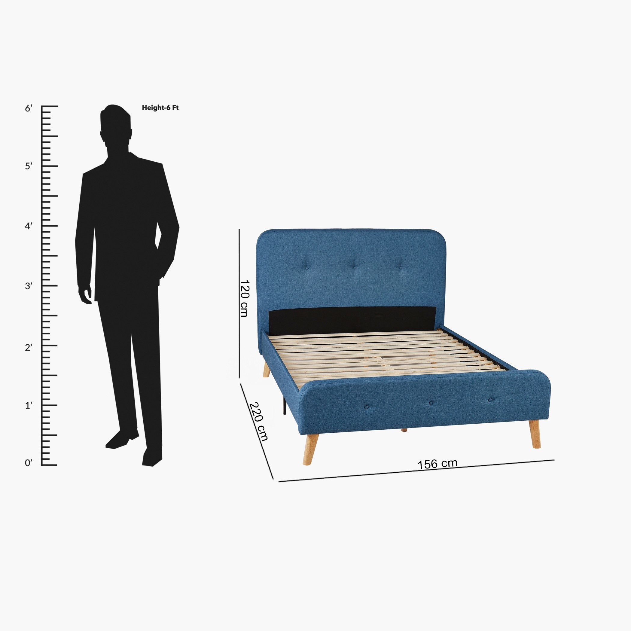Movo Nordica Upholstered Queen Bed - 150x200 cm-hbxbedroom-bedsandbedsets-beds-queen-image-10