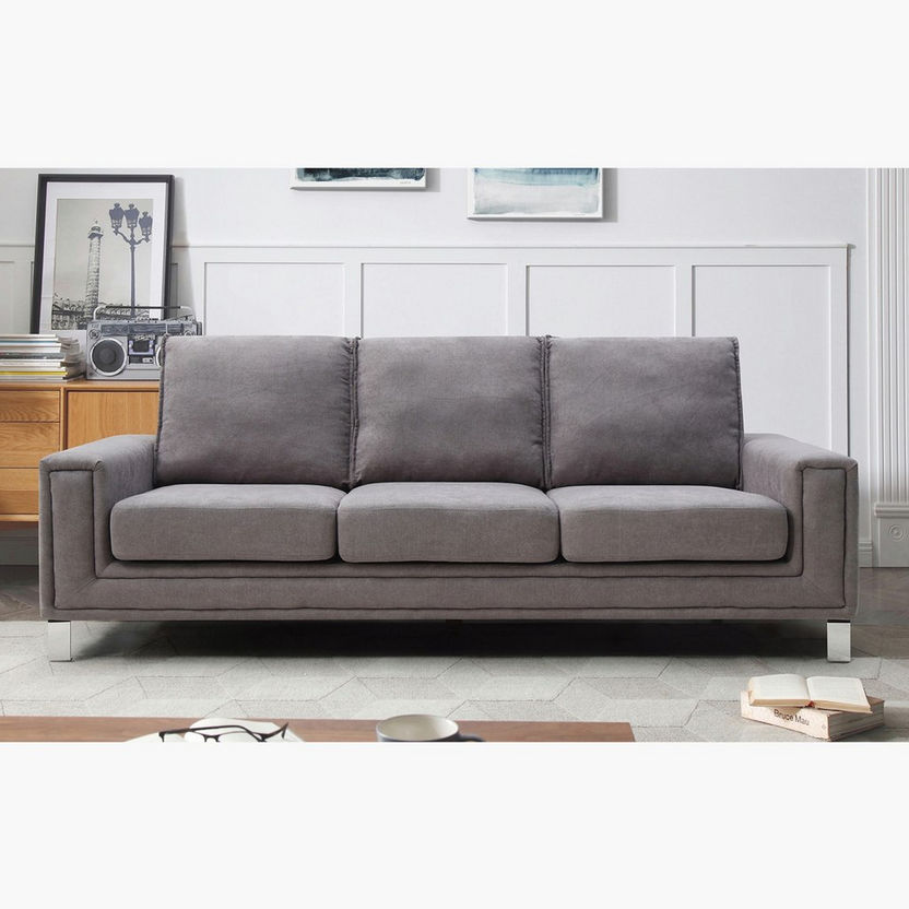 Caster 3-Seater Fabric Sofa-Sofas-image-0