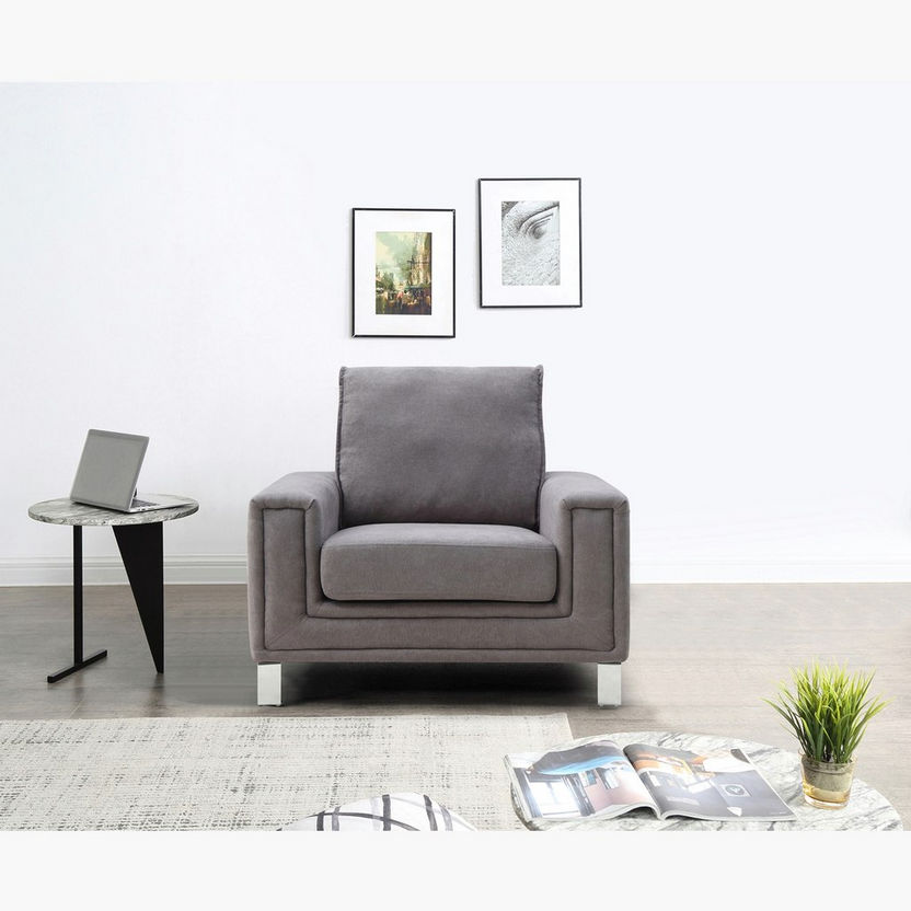Caster 1-Seater Fabric Sofa-Armchairs-image-5