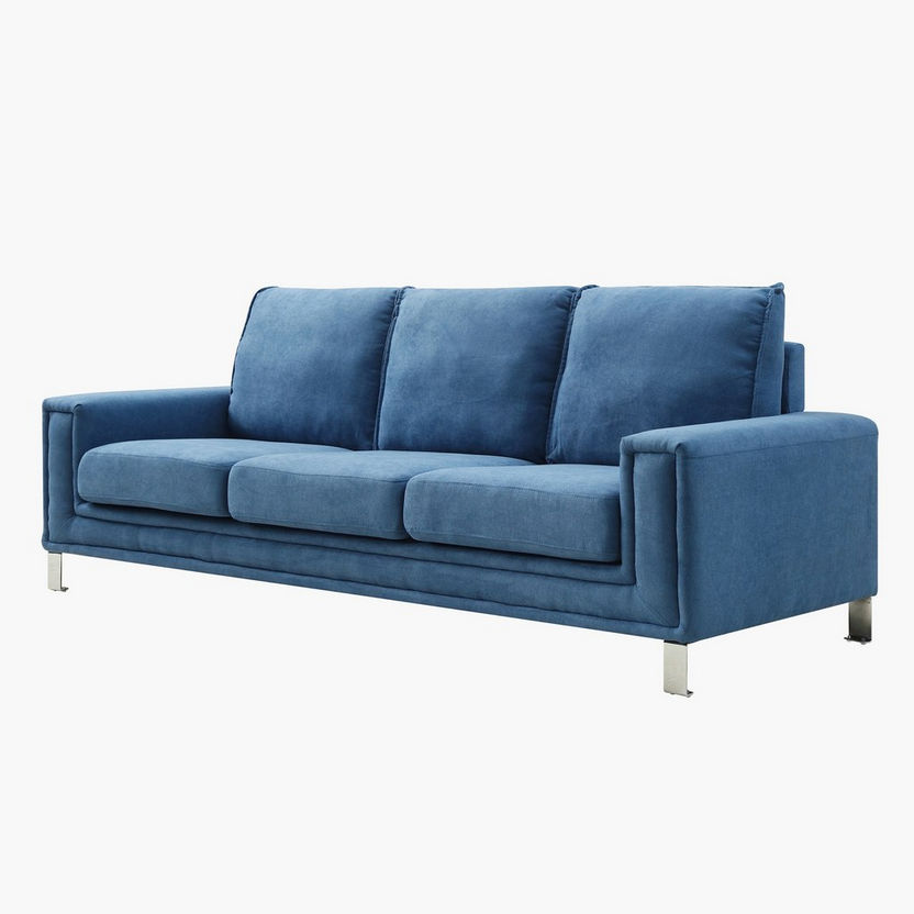 Caster 3-Seater Fabric Sofa-Sofas-image-2