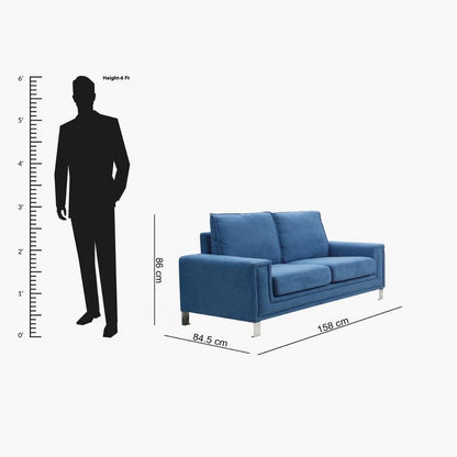 Caster 2-Seater Fabric Sofa