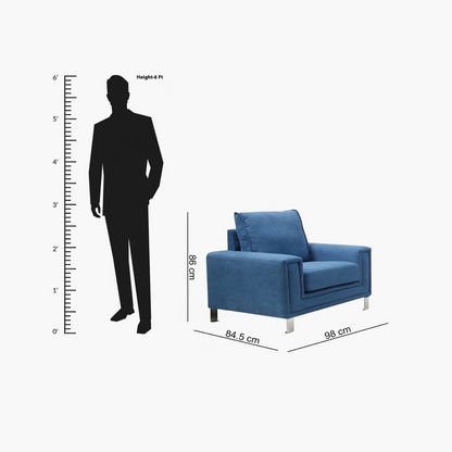 Caster 1-Seater Fabric Sofa