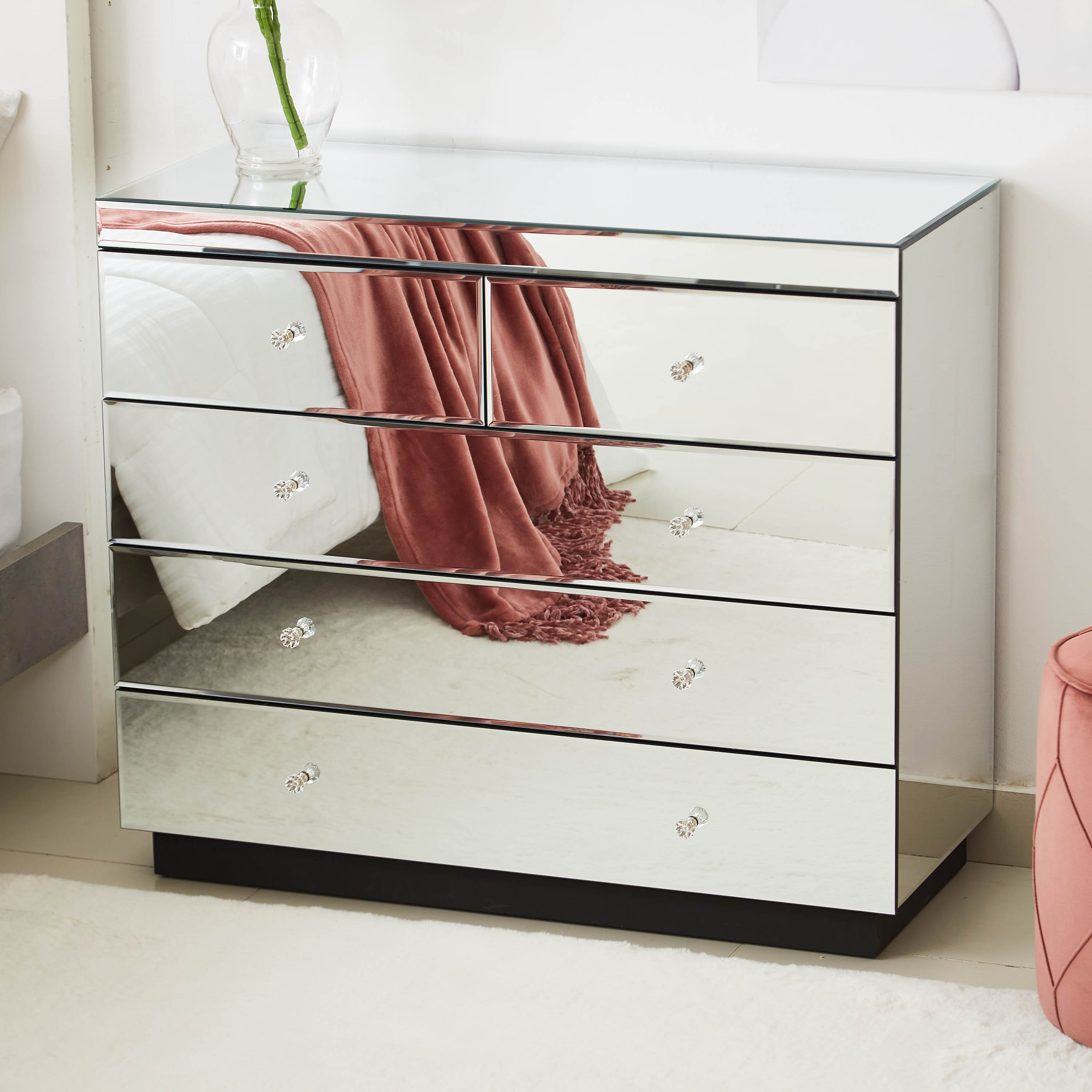 وحدة تخزين 5 أدراج بسطح مرآة - تايلور إيفا من موڤو-hbxfurniture-dressersandchests-chestofdrawers-image-2