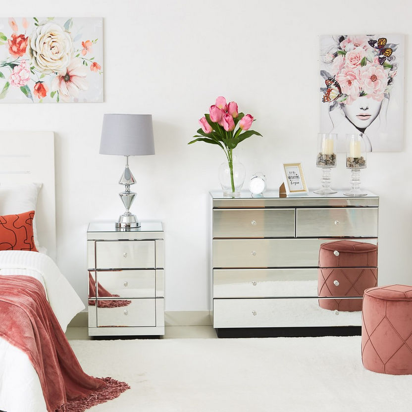 Taylor Eva Mirrored Chest of 5 Drawers-Chest of Drawers-image-5