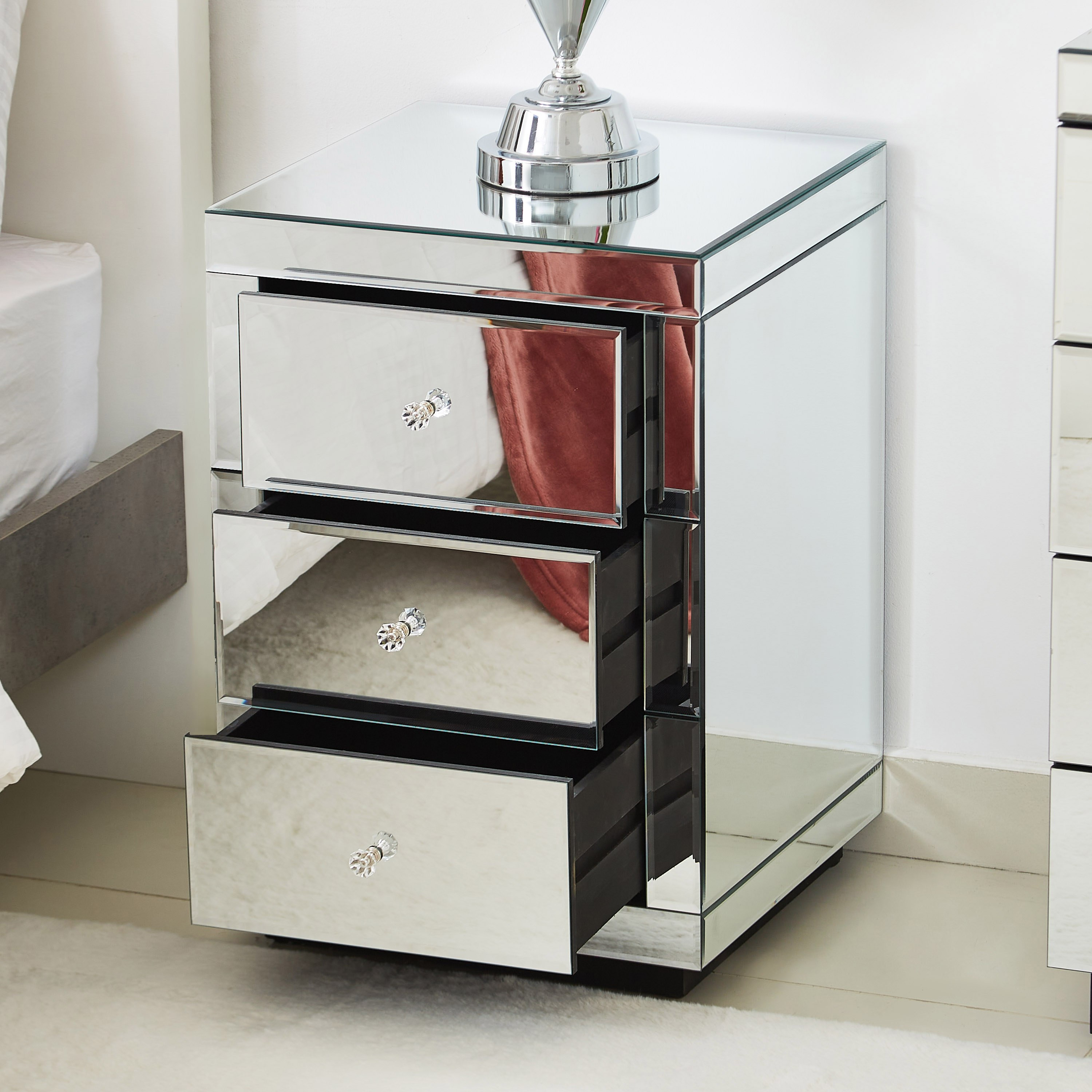 Movo Taylor Eva Mirrored 3-Drawer Nightstand-hbxfurniture-bedroom-nightstands-image-3