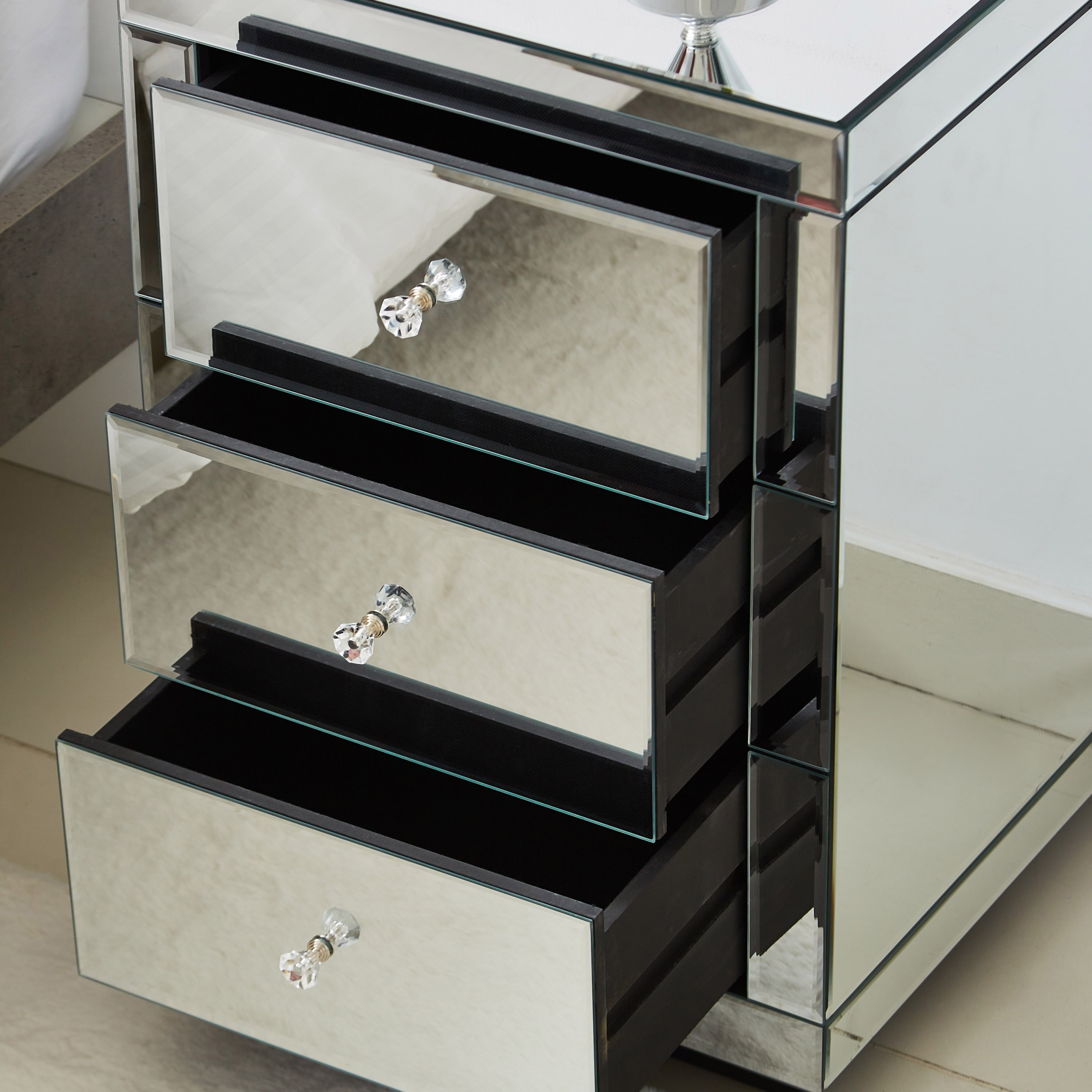 Movo Taylor Eva Mirrored 3-Drawer Nightstand-hbxfurniture-bedroom-nightstands-image-4