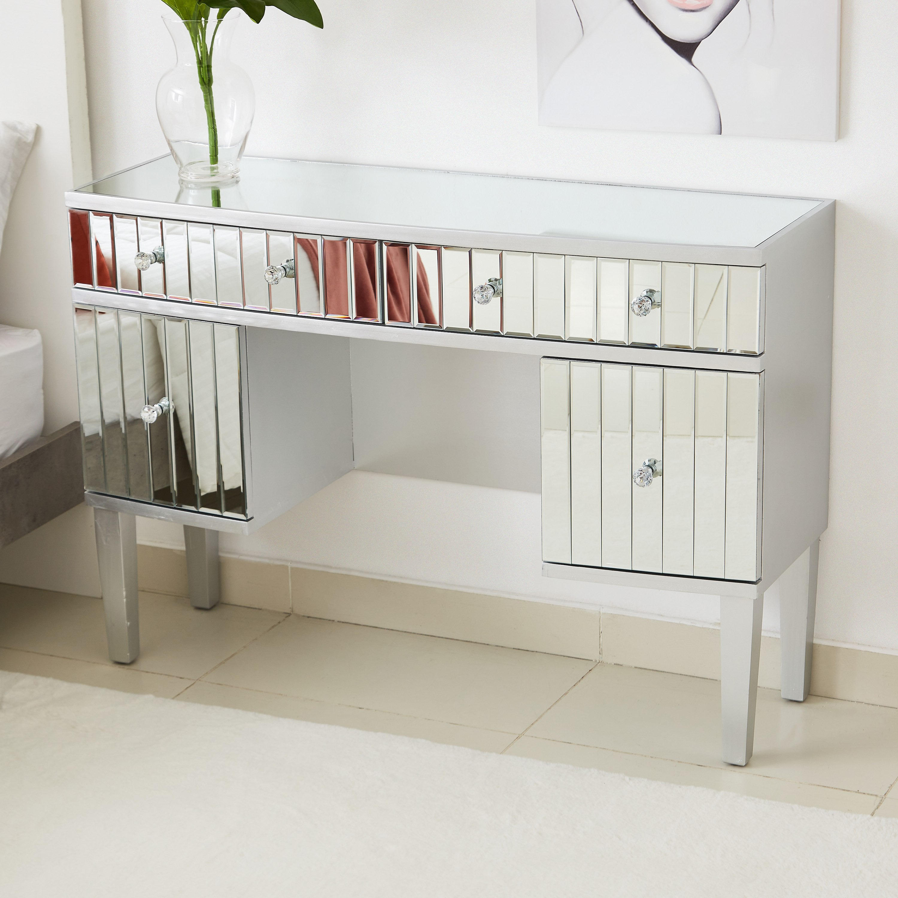 طاولة تزيين كبيرة بسطح مرآة ودرجين دون مرآة - تايلور سارة من موڤو-hbxfurniture-bedroom-dressersandmirrors-image-2