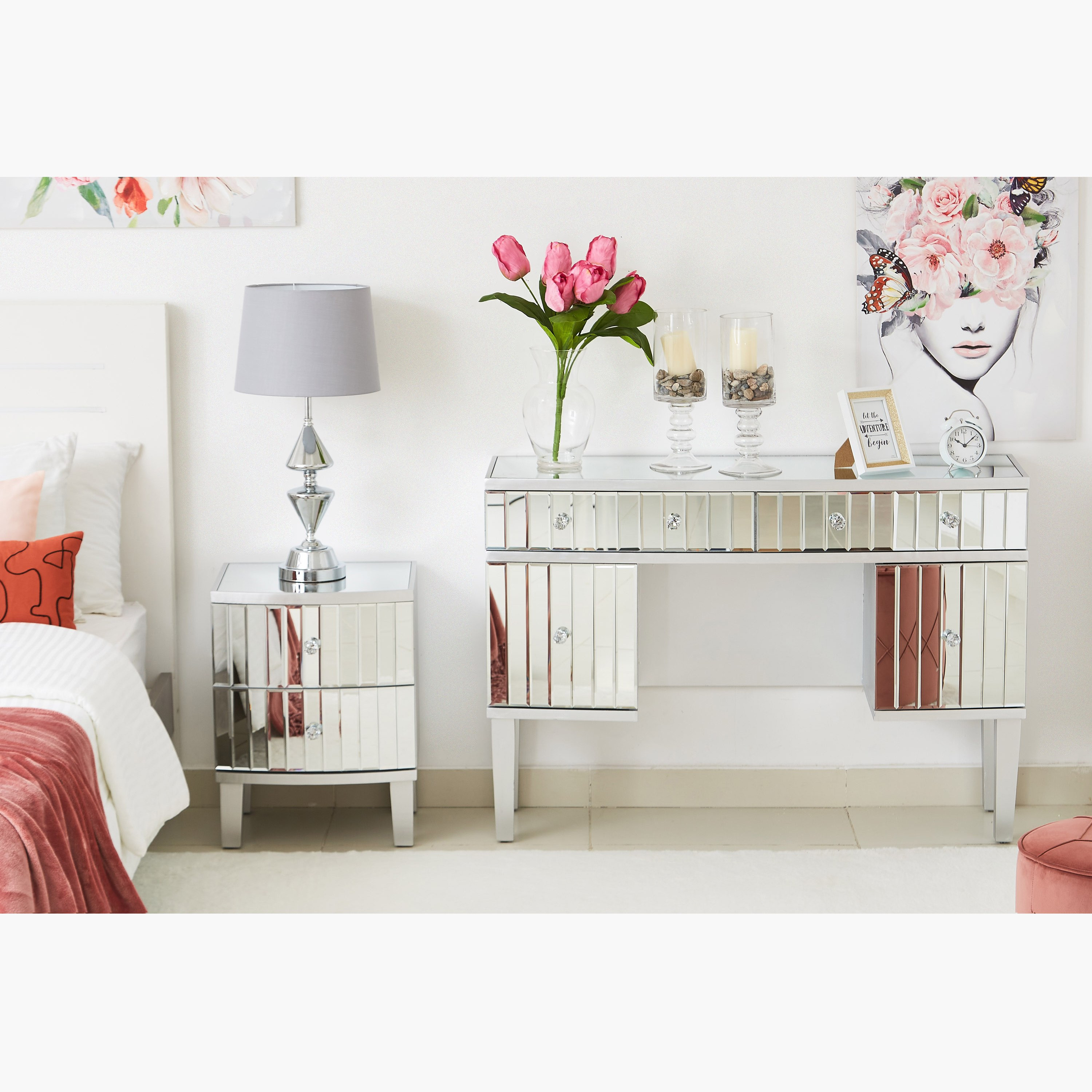 طاولة تزيين كبيرة بسطح مرآة ودرجين دون مرآة - تايلور سارة من موڤو-hbxfurniture-bedroom-dressersandmirrors-image-5
