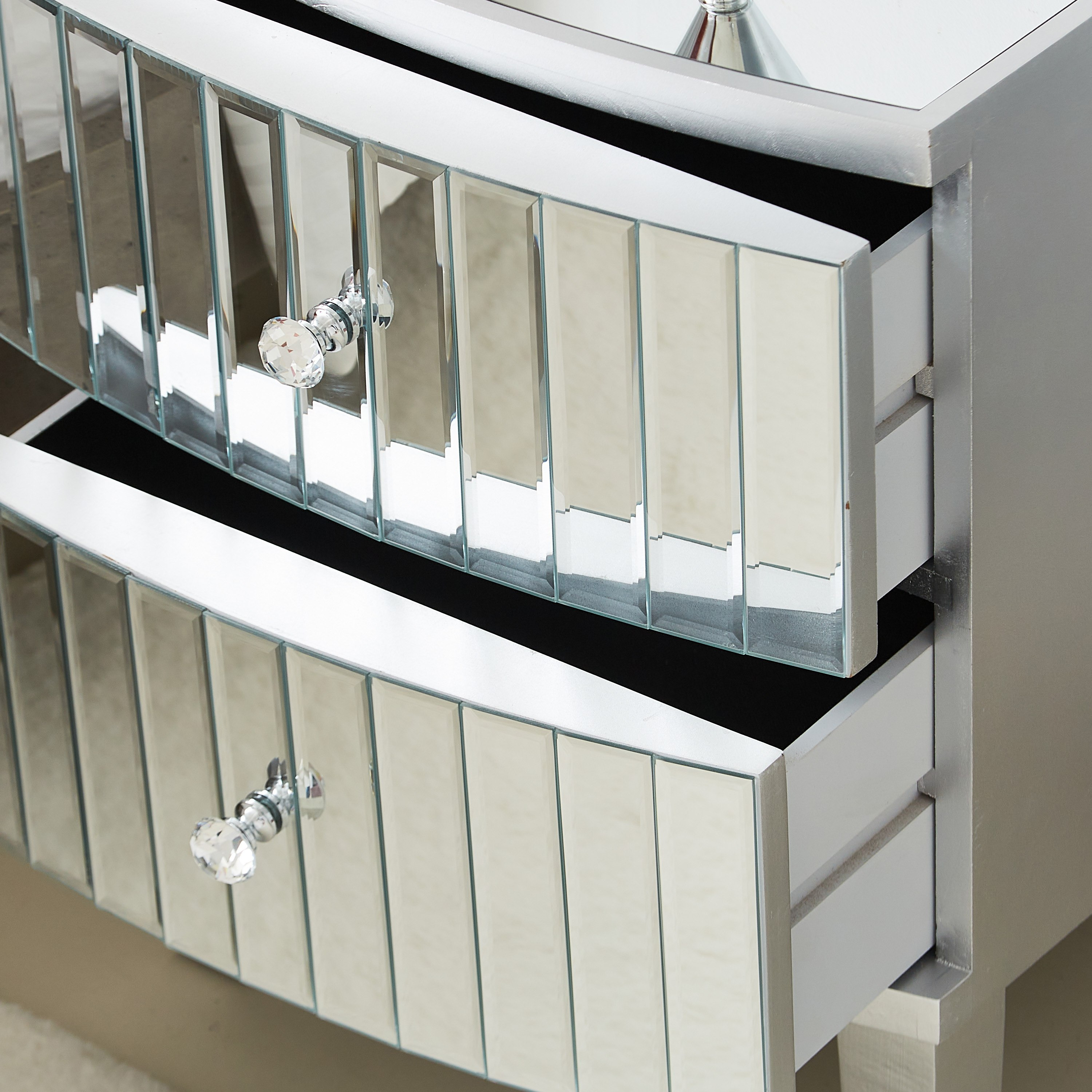 طاولة سرير جانبية بسطح مرآة ودرجين - تايلور سارة من موڤو-hbxfurniture-bedroom-nightstands-image-4