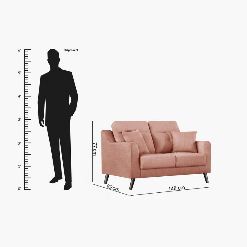 Barista 2-Seater Fabric Sofa with 2 Cushions-Sofas-image-3