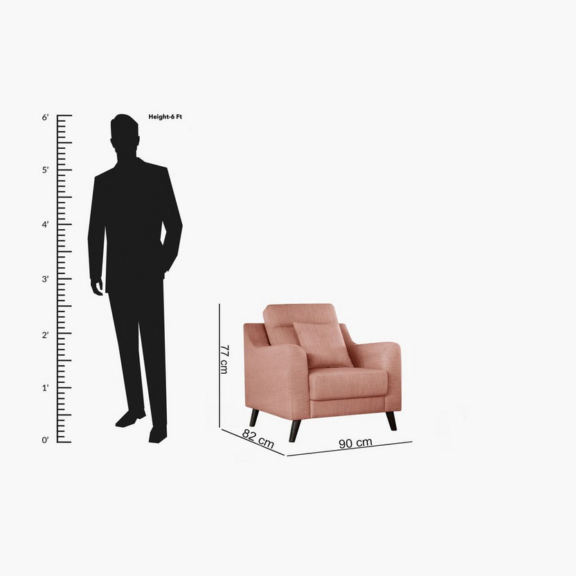 Barista 1-Seater Fabric Sofa with Cushion-Sofas-image-3