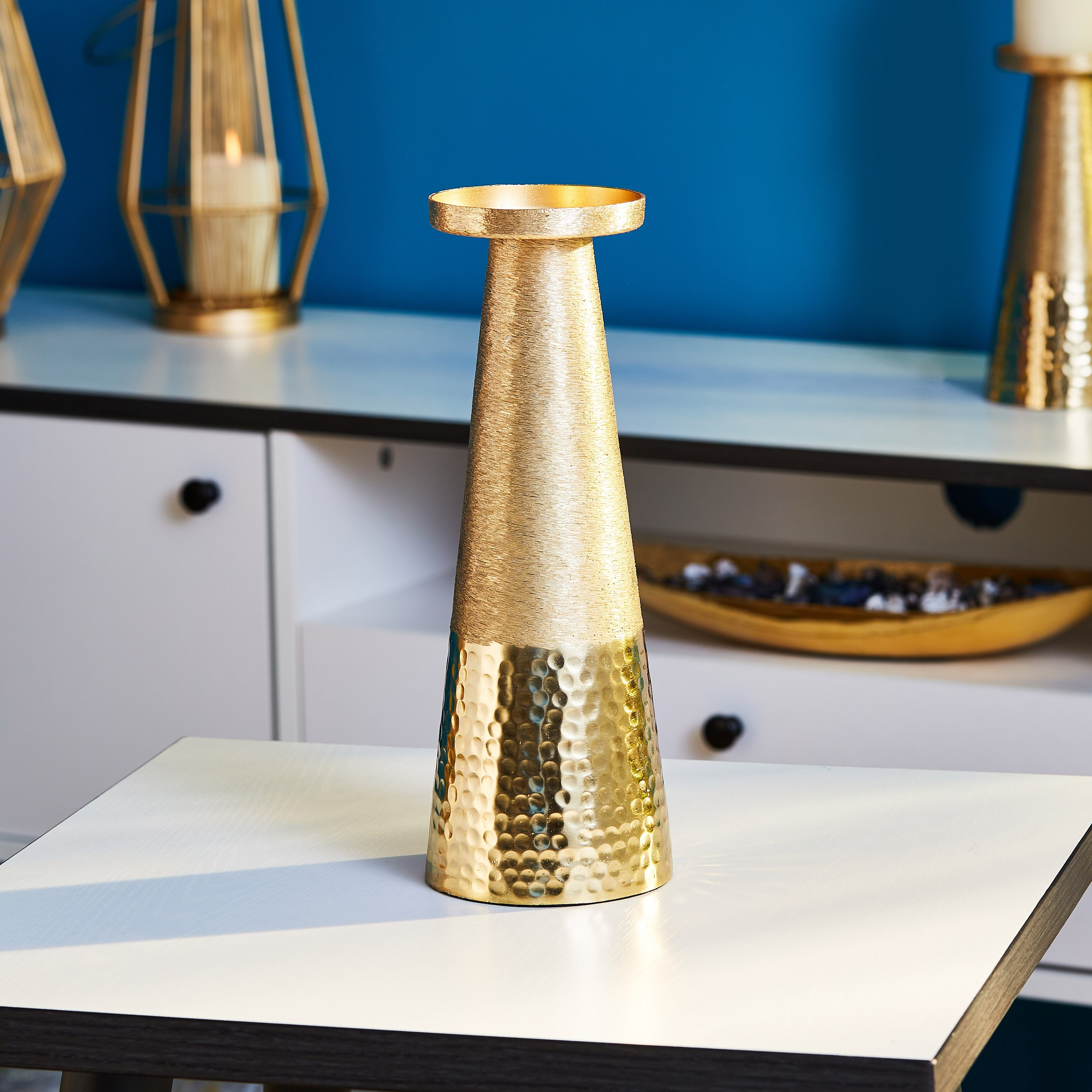 حامل شموع عمودي مطلي بالمينا معدني من إنايا - 30 سم-hbxlivingroom-decorandaccessories-candleholders-image-1
