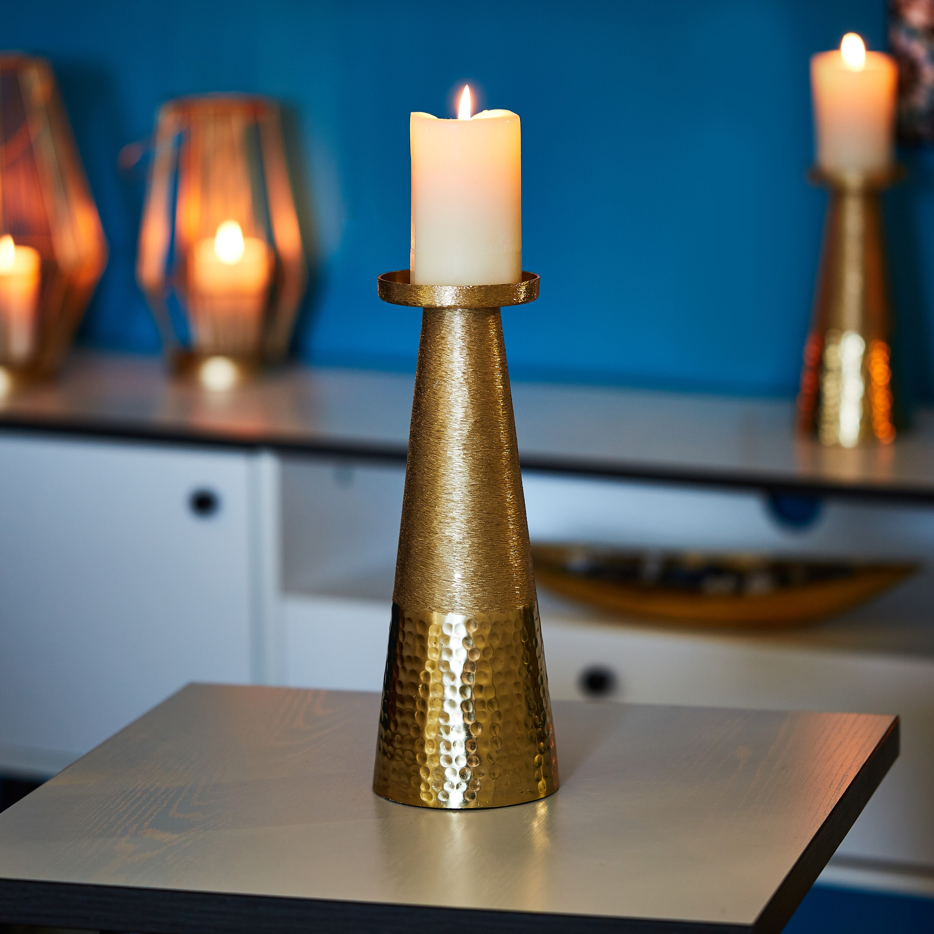 حامل شموع عمودي مطلي بالمينا معدني من إنايا - 30 سم-hbxlivingroom-decorandaccessories-candleholders-image-2