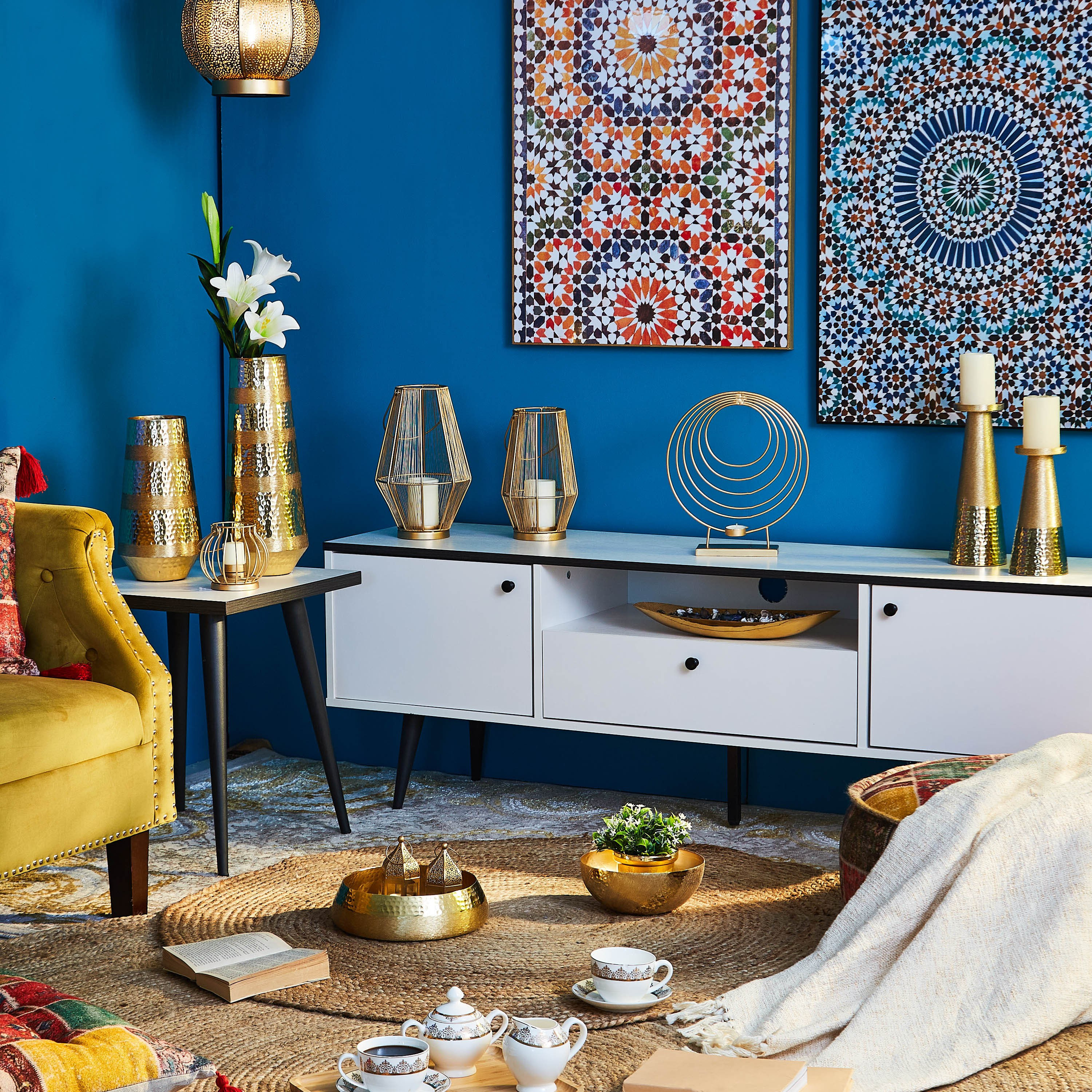 حامل شموع عمودي مطلي بالمينا معدني من إنايا - 30 سم-hbxlivingroom-decorandaccessories-candleholders-image-4