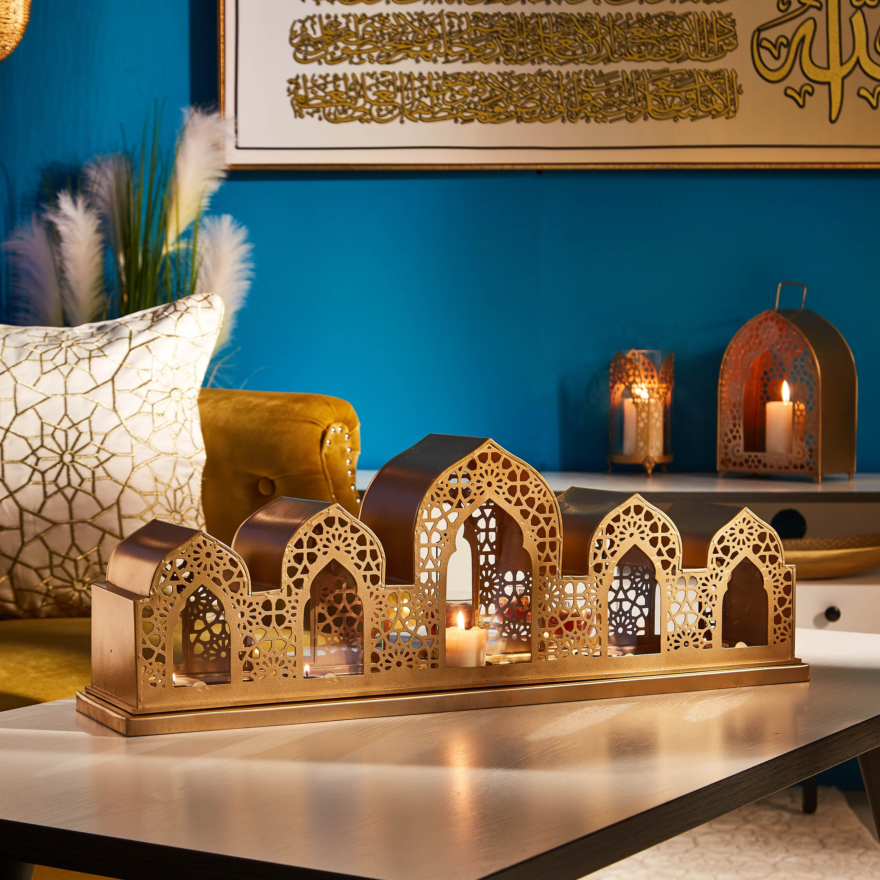 حامل 5 شموع صغيرة معدني كاي من مشربية-hbxlivingroom-decorandaccessories-candleholders-image-1