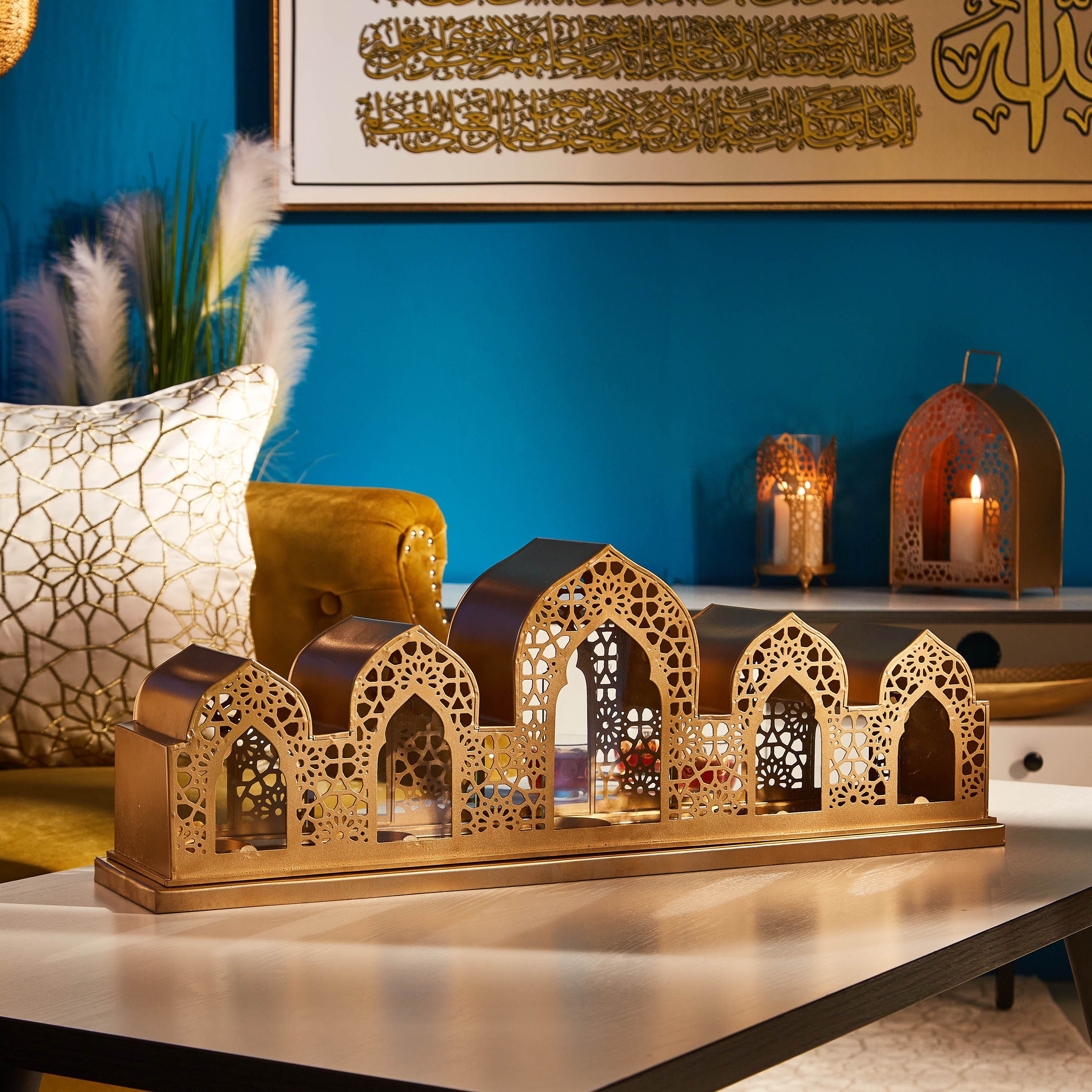 حامل 5 شموع صغيرة معدني كاي من مشربية-hbxlivingroom-decorandaccessories-candleholders-image-2
