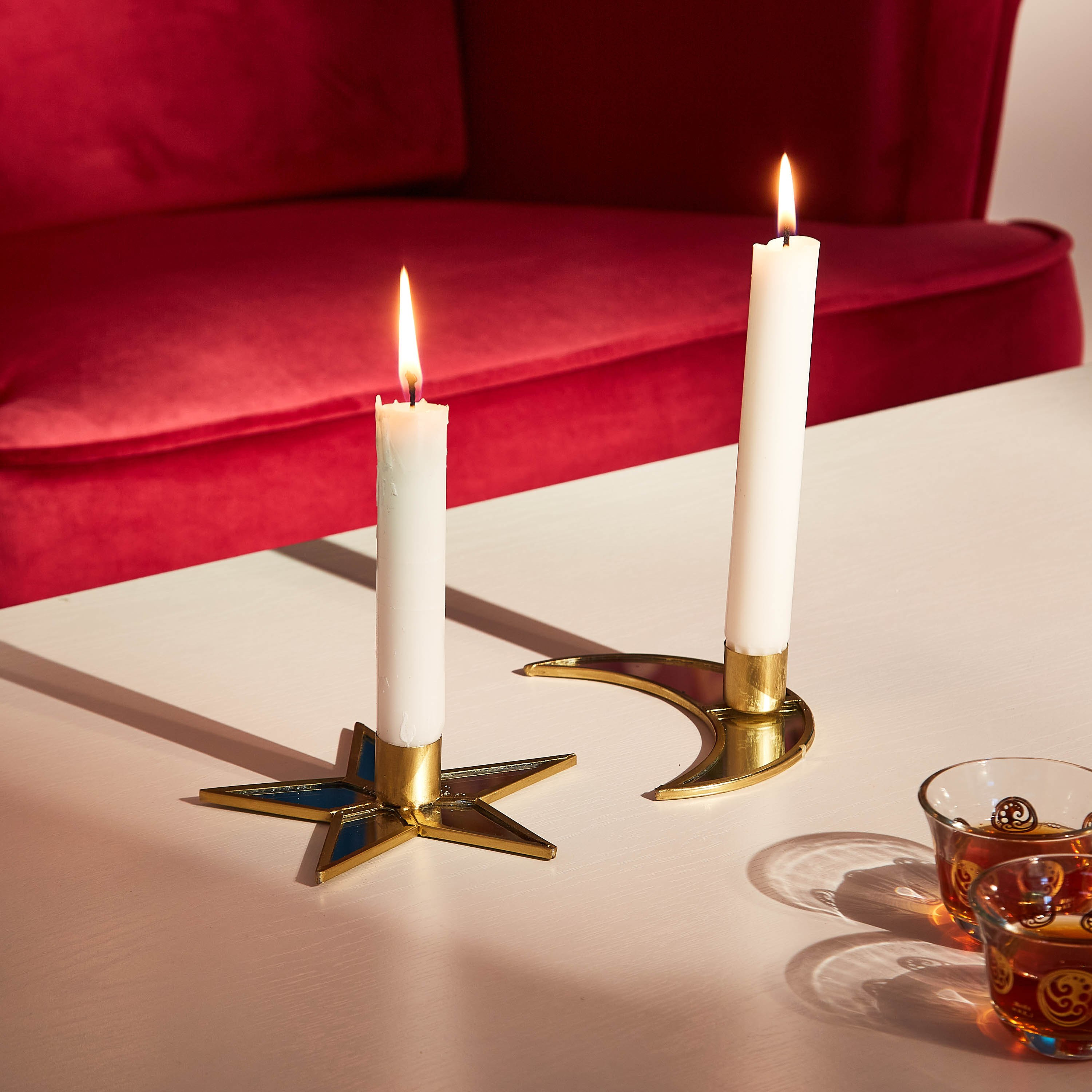 حامل شموع فوتييف معدني شاند سيتارا من كاي - طقم من قطعتين-hbxlivingroom-decorandaccessories-candleholders-image-1