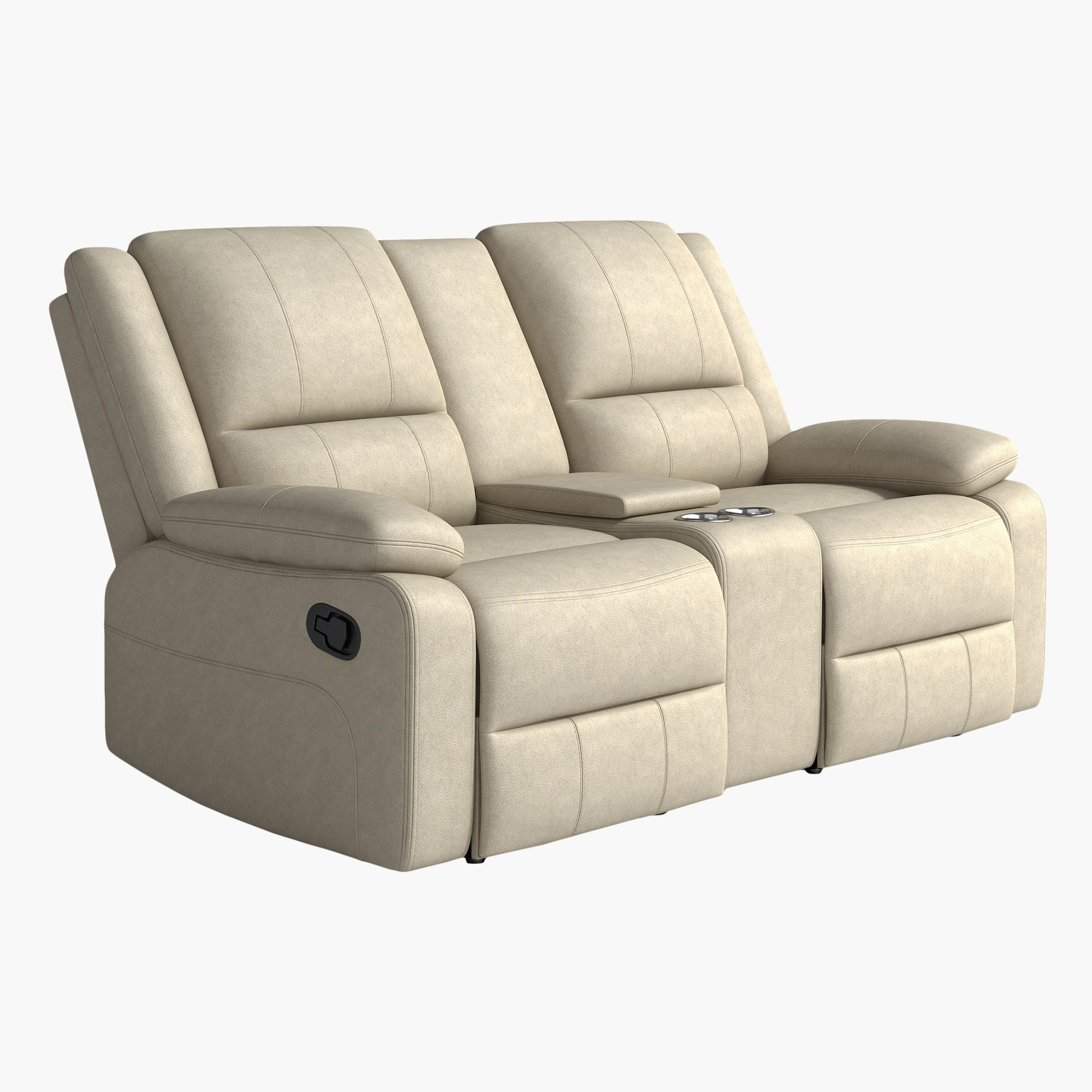 كنبة مقعدين قماش شبيه بالجلد قابلة للضبط من لانسر-hbxlivingroom-sofasandarmchairs-sofas-image-2