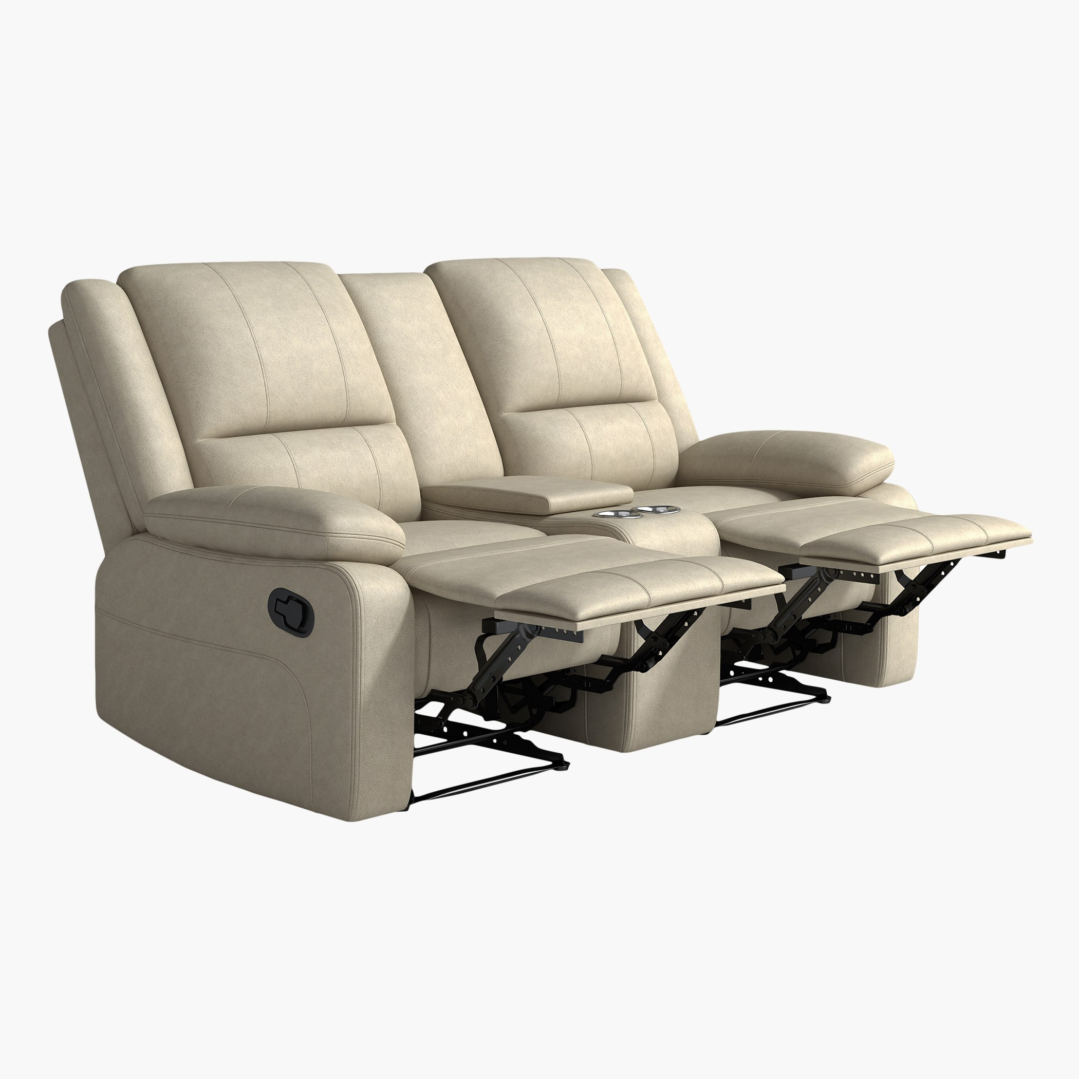 كنبة مقعدين قماش شبيه بالجلد قابلة للضبط من لانسر-hbxlivingroom-sofasandarmchairs-sofas-image-4