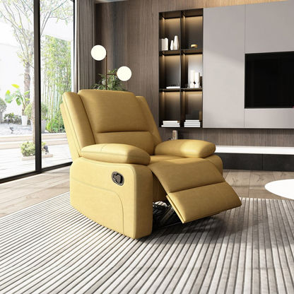 Warner 1-Seater Leather-Look Fabric Recliner with Swivel Function