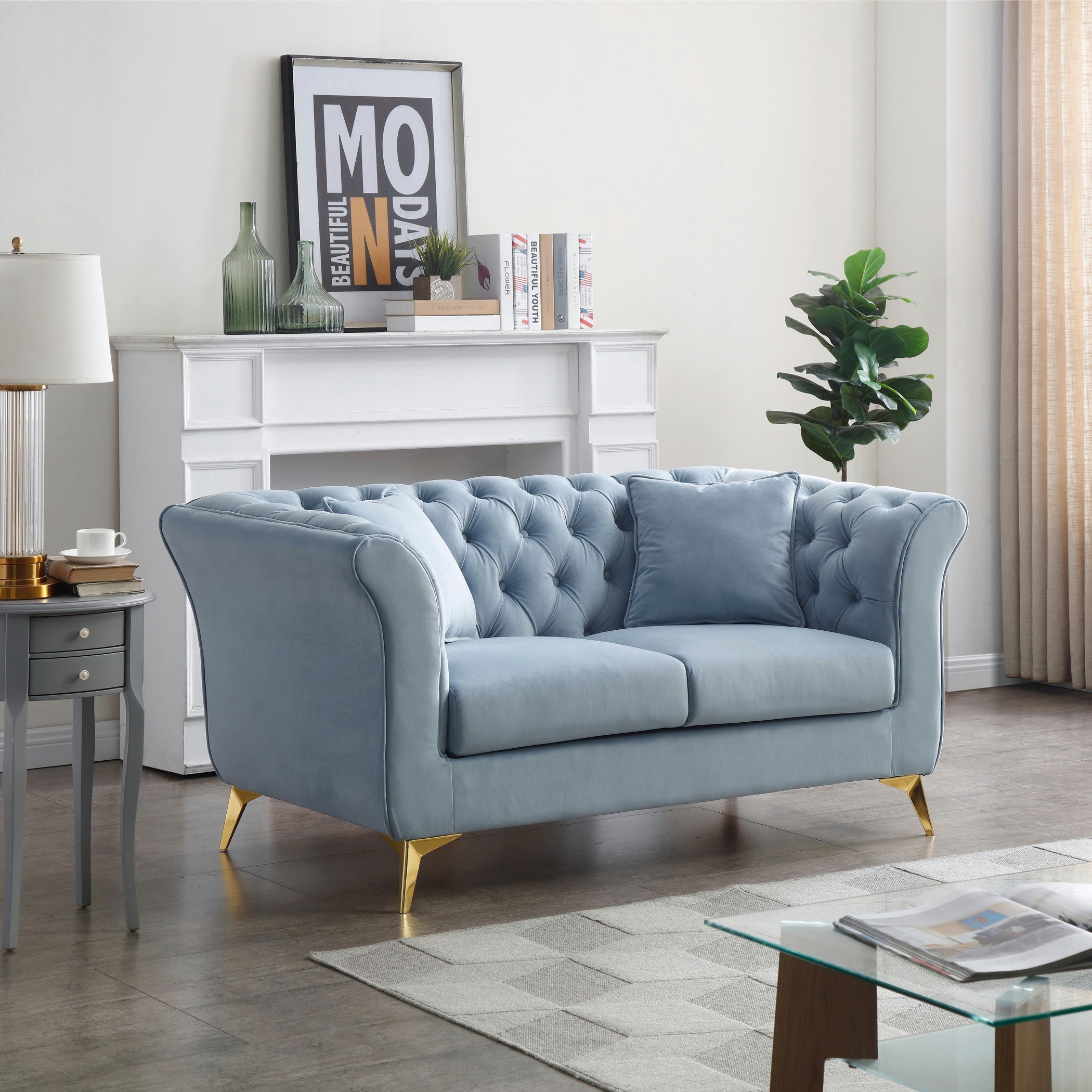 كنبة مخمليّة مقعدين مع وسادتين من أورو-hbxlivingroom-sofasandarmchairs-sofas-image-2