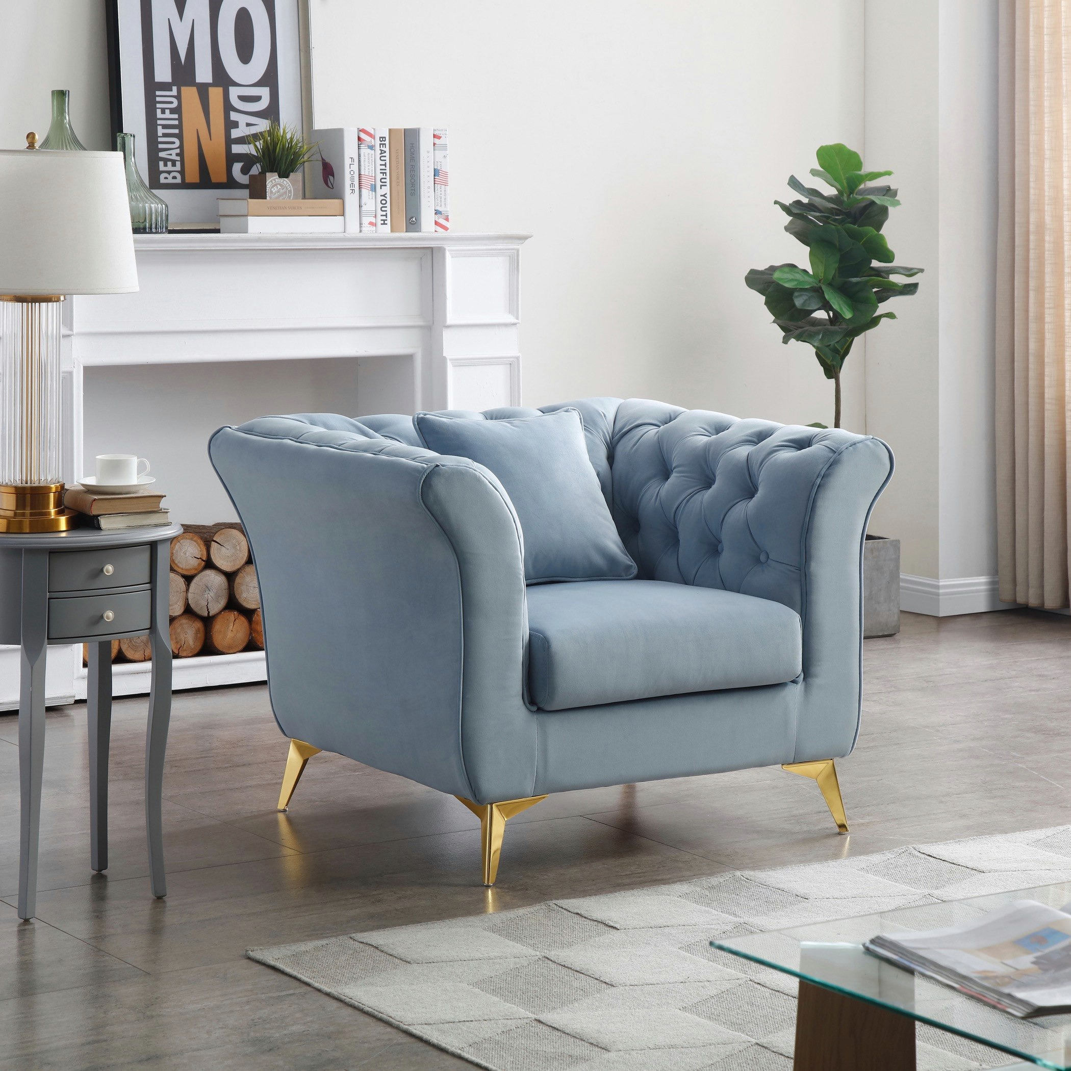 كنبة مخمليّة مقعد واحد مع وسادة من أورو-hbxlivingroom-sofasandarmchairs-sofas-image-2