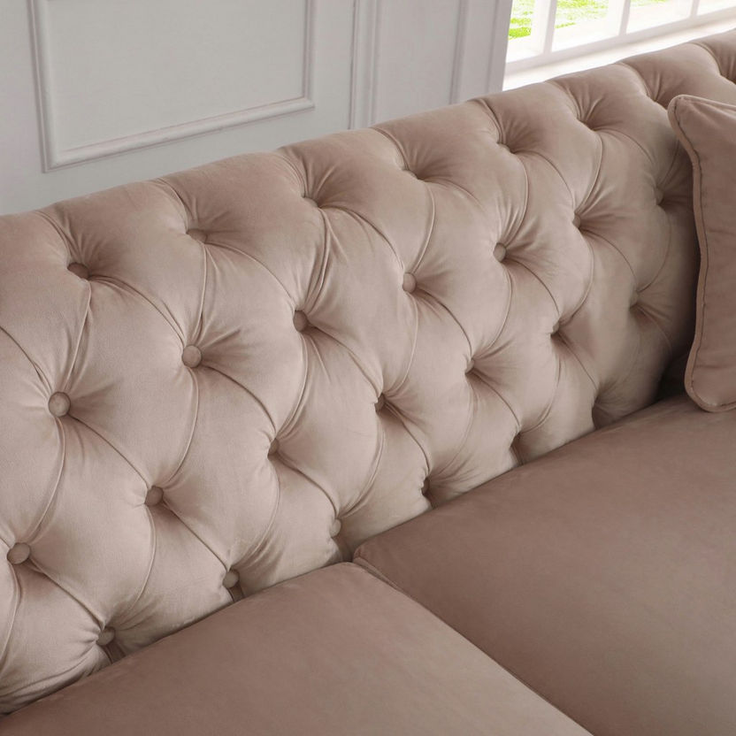 Oro 3-Seater Velvet Sofa with 2-Cushions-Sofas-image-9