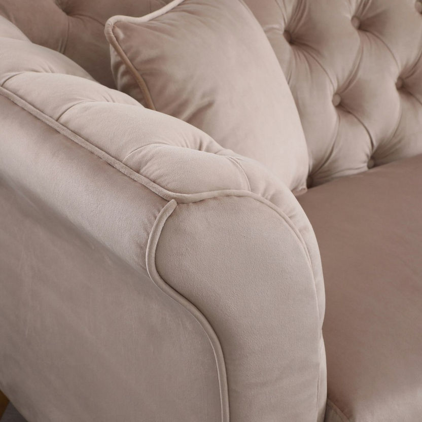 Oro 3-Seater Velvet Sofa with 2-Cushions-Sofas-image-7