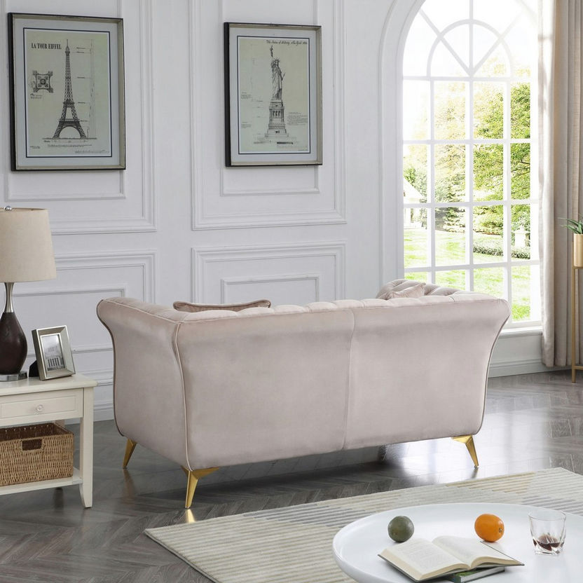 Oro 2-Seater Velvet Sofa with 2 Cushions-Sofas-image-2