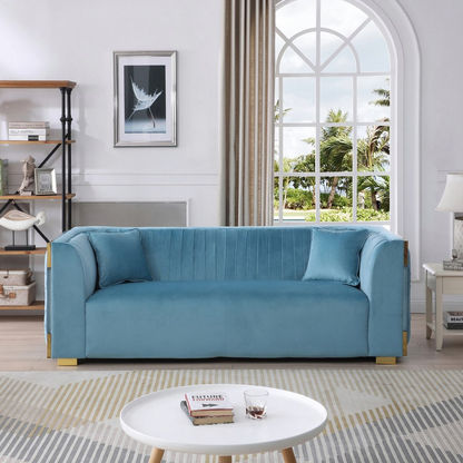 Annalisa 3-Seater Velvet Sofa with 2-Cushions-Sofas-image-0