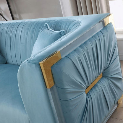 Annalisa 3-Seater Velvet Sofa with 2-Cushions