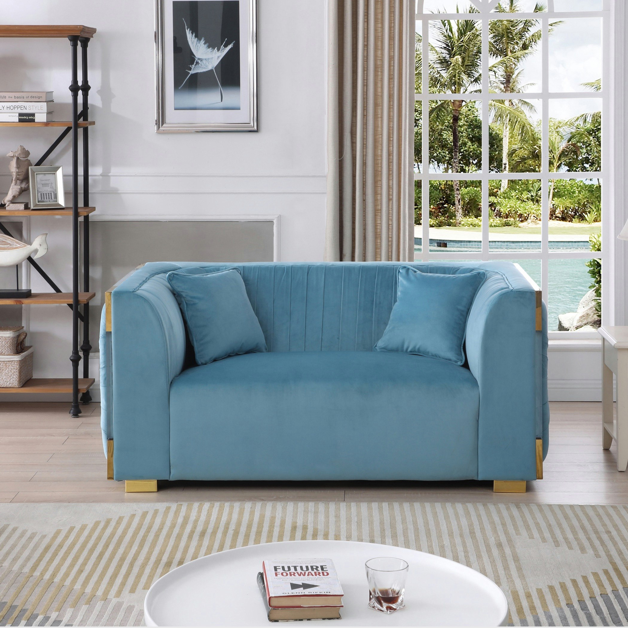 كنبة مخمليّة مقعدين مع وسادتين من أناليسا-hbxlivingroom-sofasandarmchairs-sofas-image-1