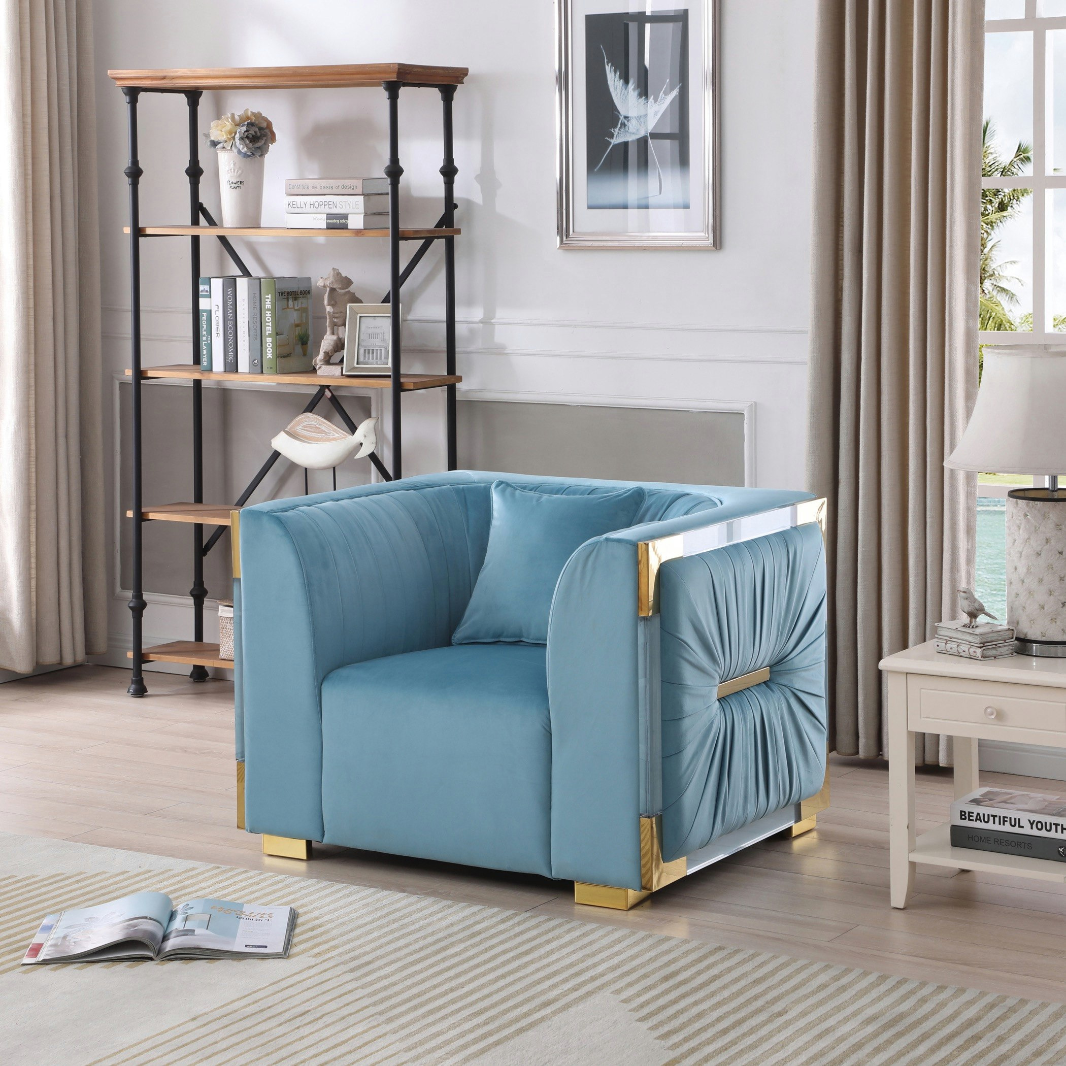 كنبة مخمليّة مقعد واحد مع وسادة من أناليسا-hbxlivingroom-sofasandarmchairs-sofas-image-2