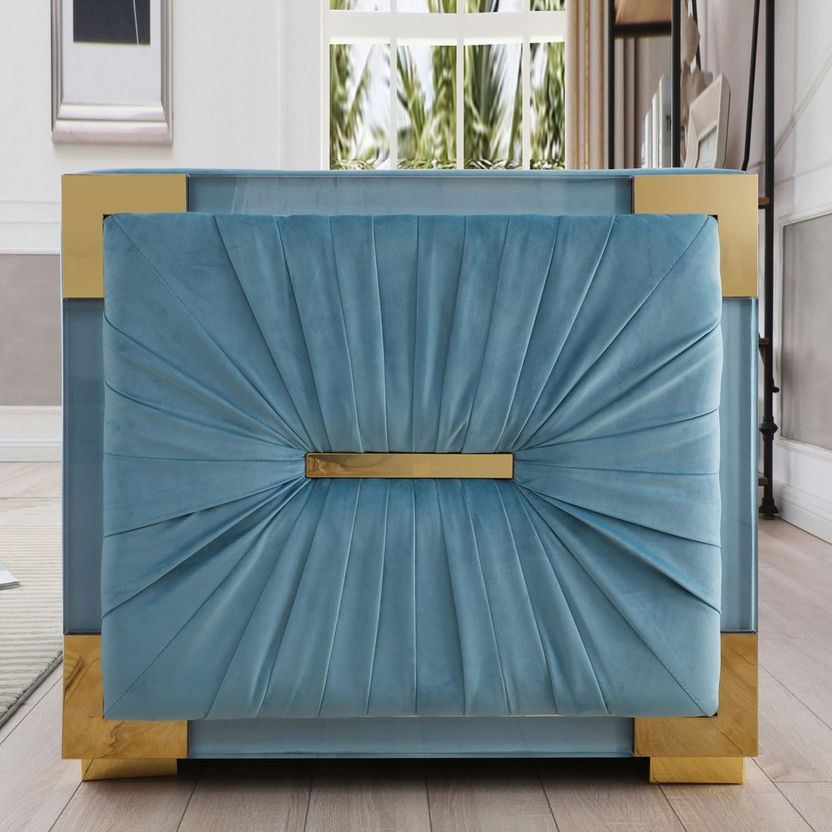 Annalisa 1-Seater Velvet Sofa with Cushion-Armchairs-image-4