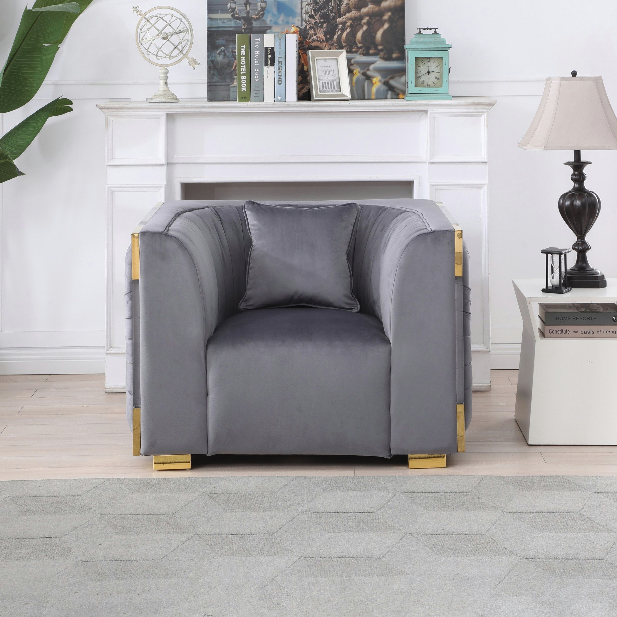 كنبة مخمليّة مقعد واحد مع وسادة من آناليسا-hbxlivingroom-sofasandarmchairs-sofas-image-1