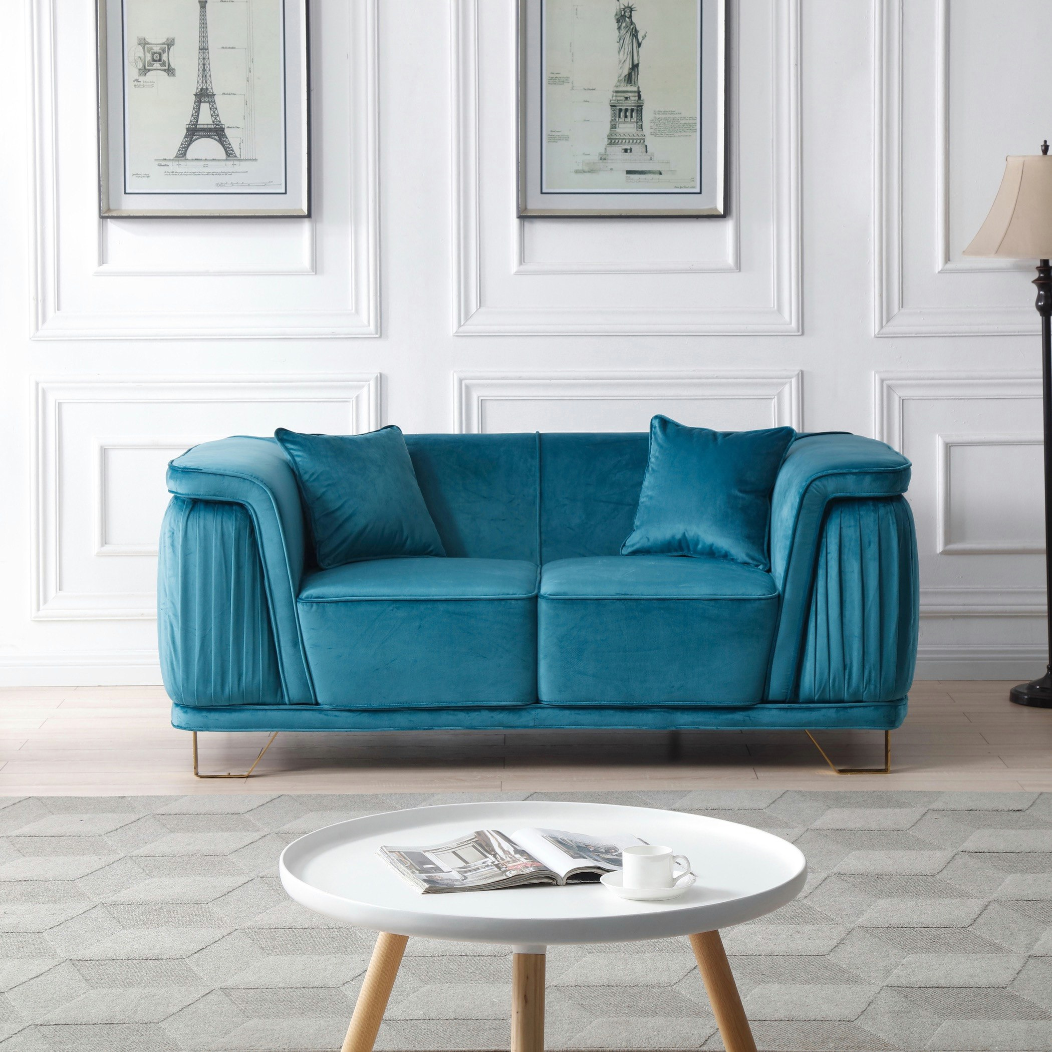 Callista 2-Seater Velvet Sofa with 2 Cushions-hbxlivingroom-sofasandarmchairs-sofas-image-1