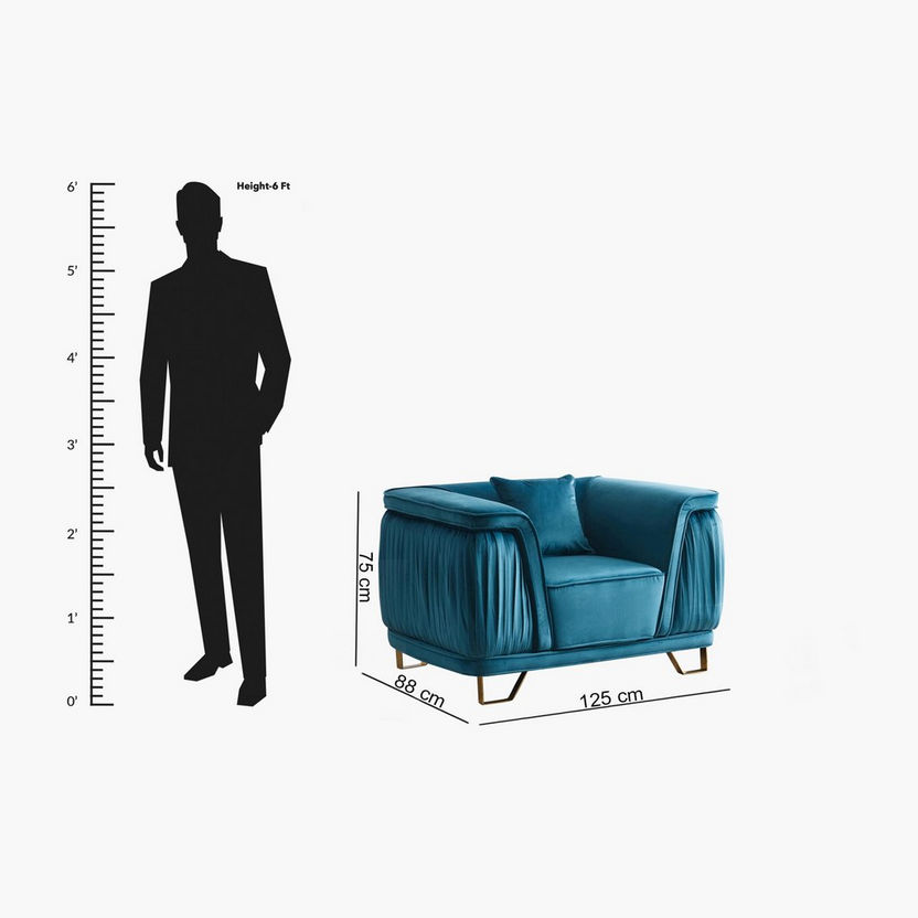 Callista 1-Seater Velvet Sofa with Cushion-Armchairs-image-8