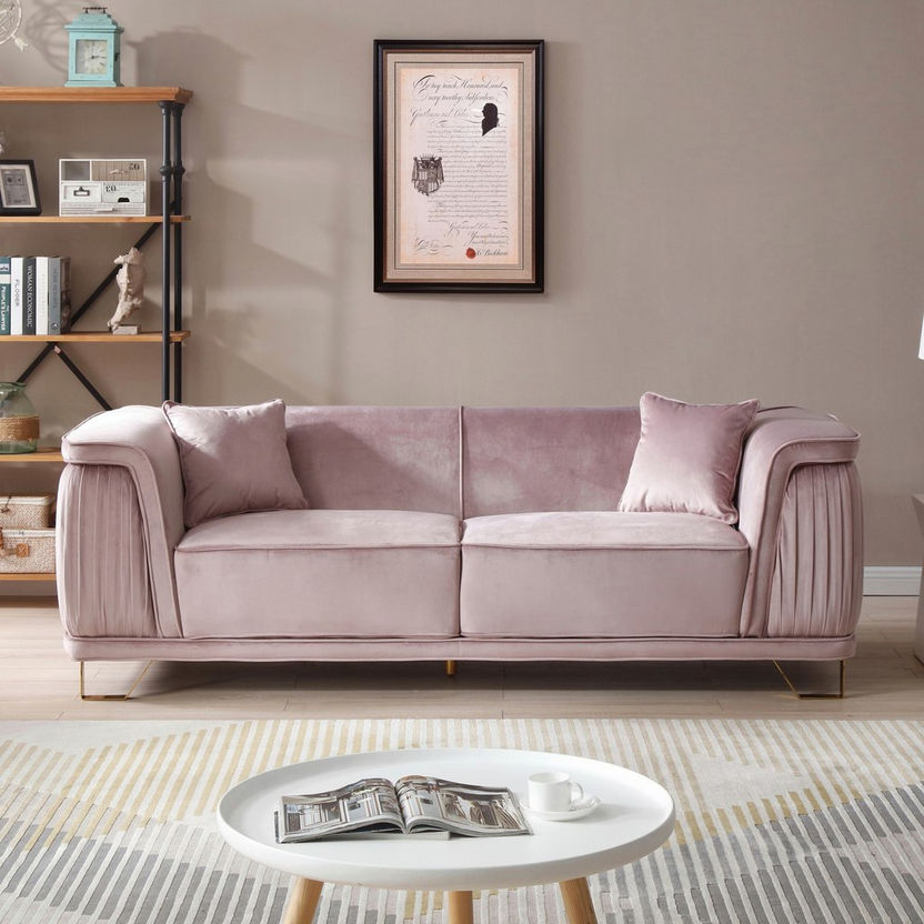 Callista 3-Seater Velvet Sofa with 2-Cushions-Sofas-image-0
