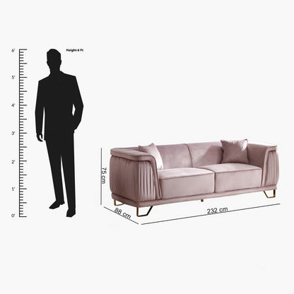 Callista 3-Seater Velvet Sofa with 2-Cushions