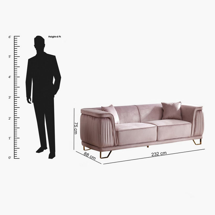 Callista 3-Seater Velvet Sofa with 2-Cushions-Sofas-image-9