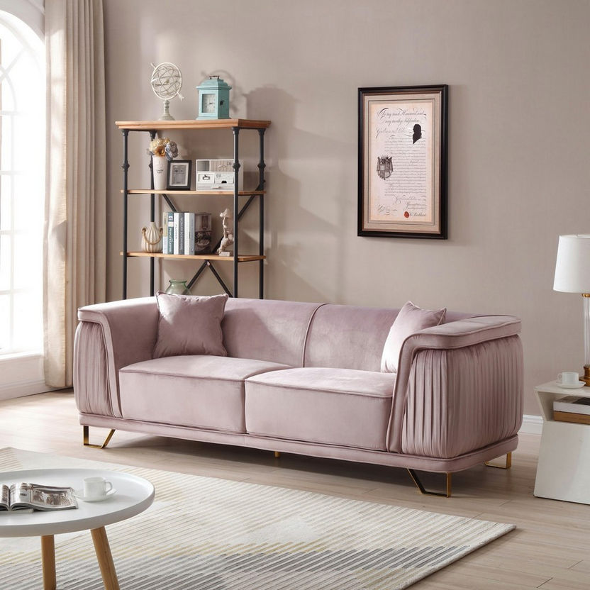 Callista 3-Seater Velvet Sofa with 2-Cushions-Sofas-image-1
