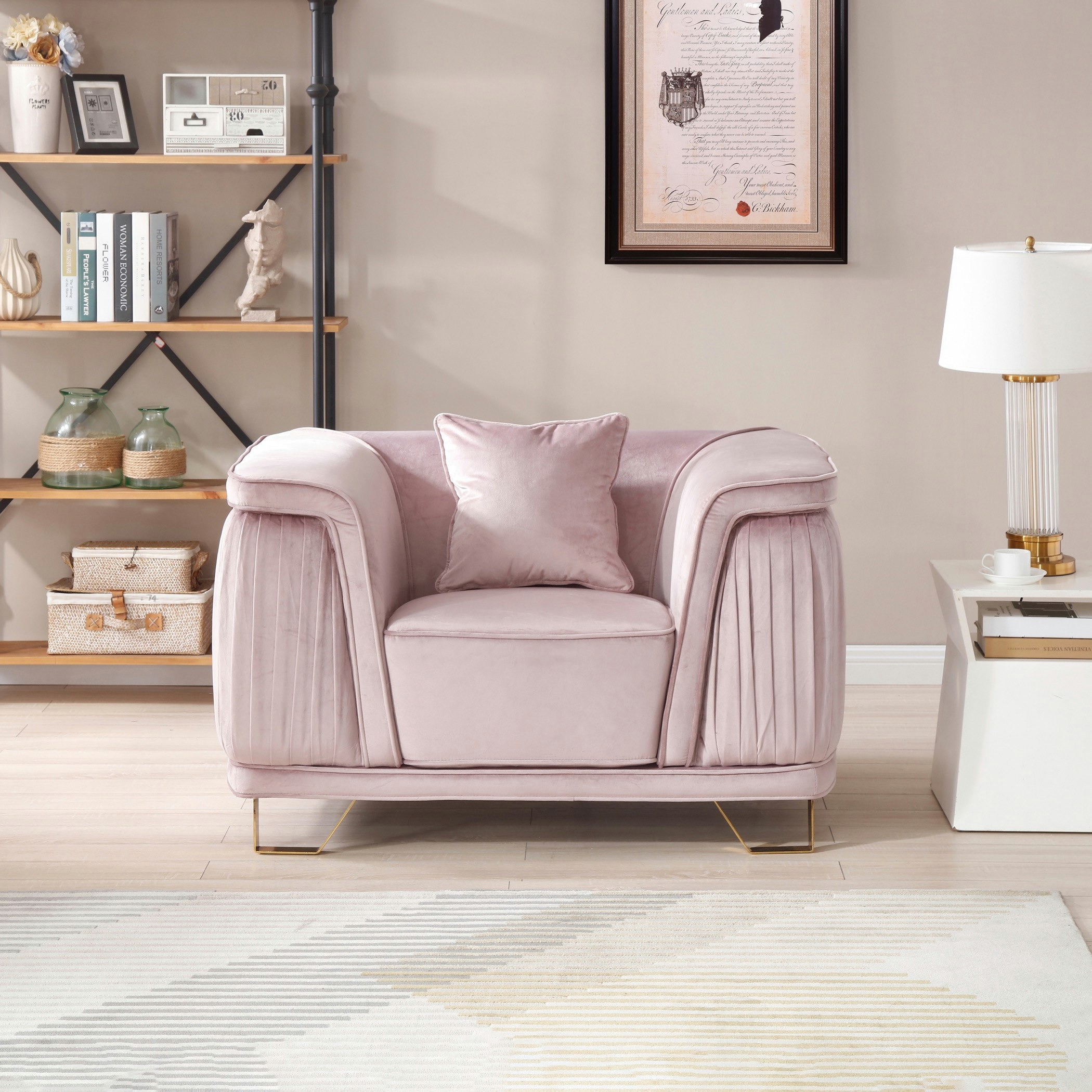 Callista 1-Seater Velvet Sofa with Cushion-hbxlivingroom-sofasandarmchairs-sofas-image-1