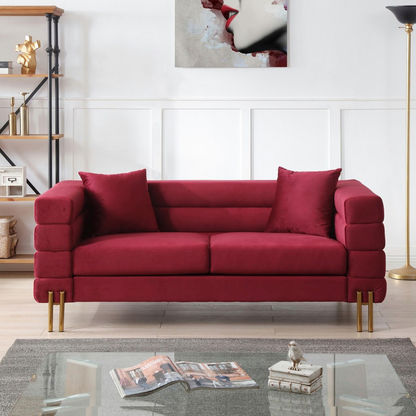 Judith 2-Seater Velvet Sofa with 2 Cushions