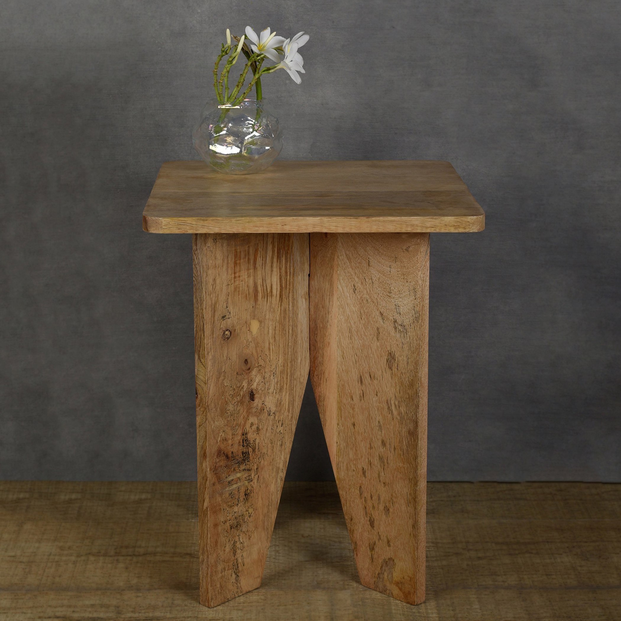 Wood box side deals table