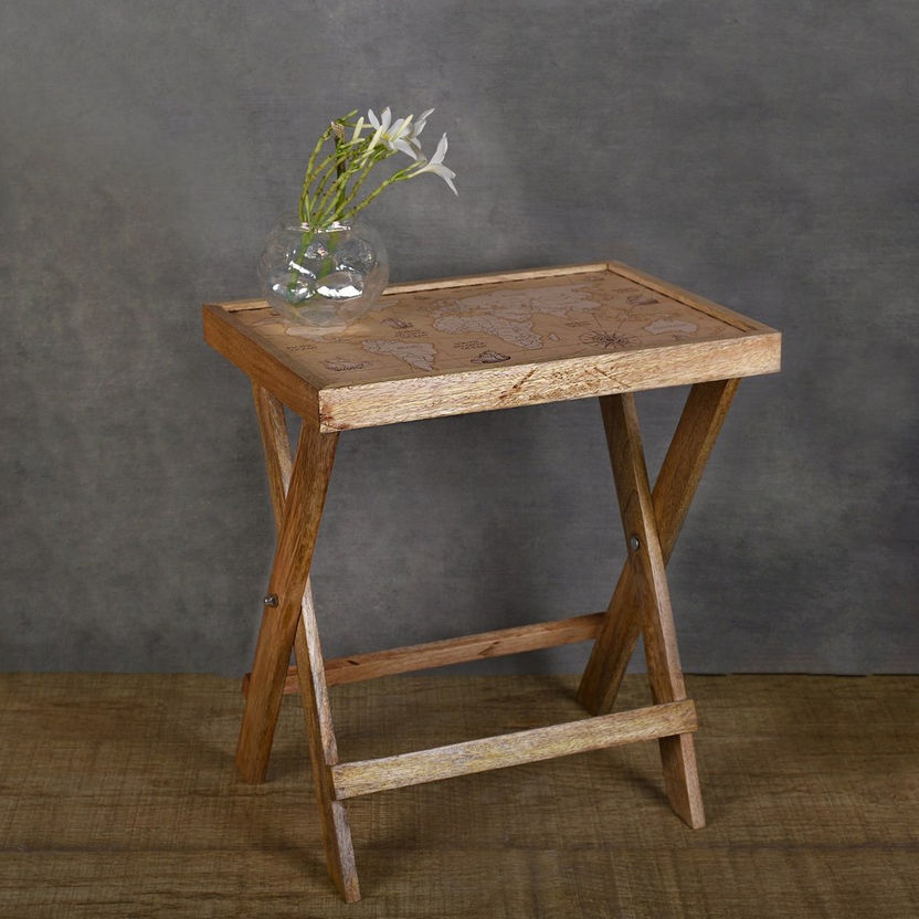 Euler's Solid Wood Folding End Table-End Tables-image-0