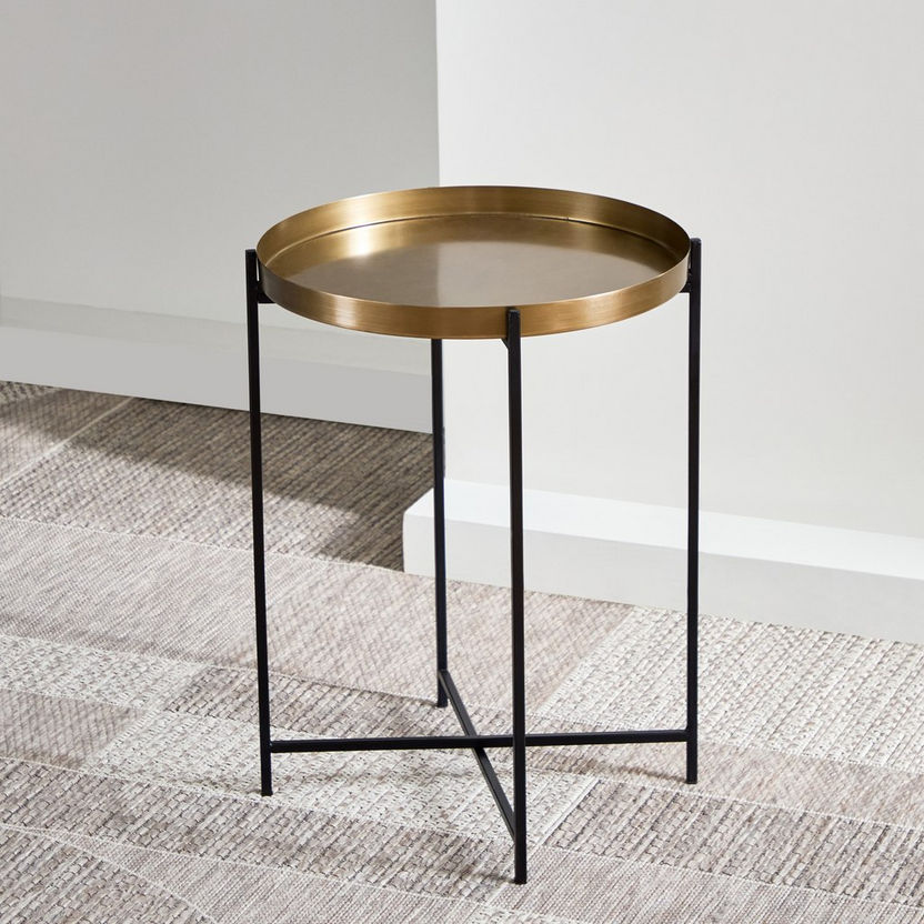 Masai Brass Folding Table-End Tables-image-1